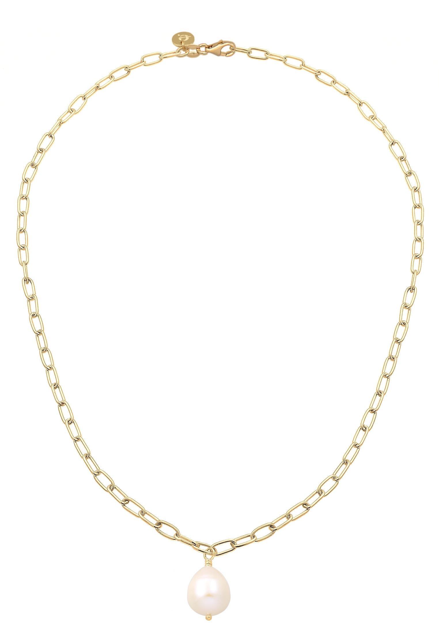 Elli Premium Silberkette »Halskette Barock Süßwasserzuchtperle Weiß 925 Sterling Silber«