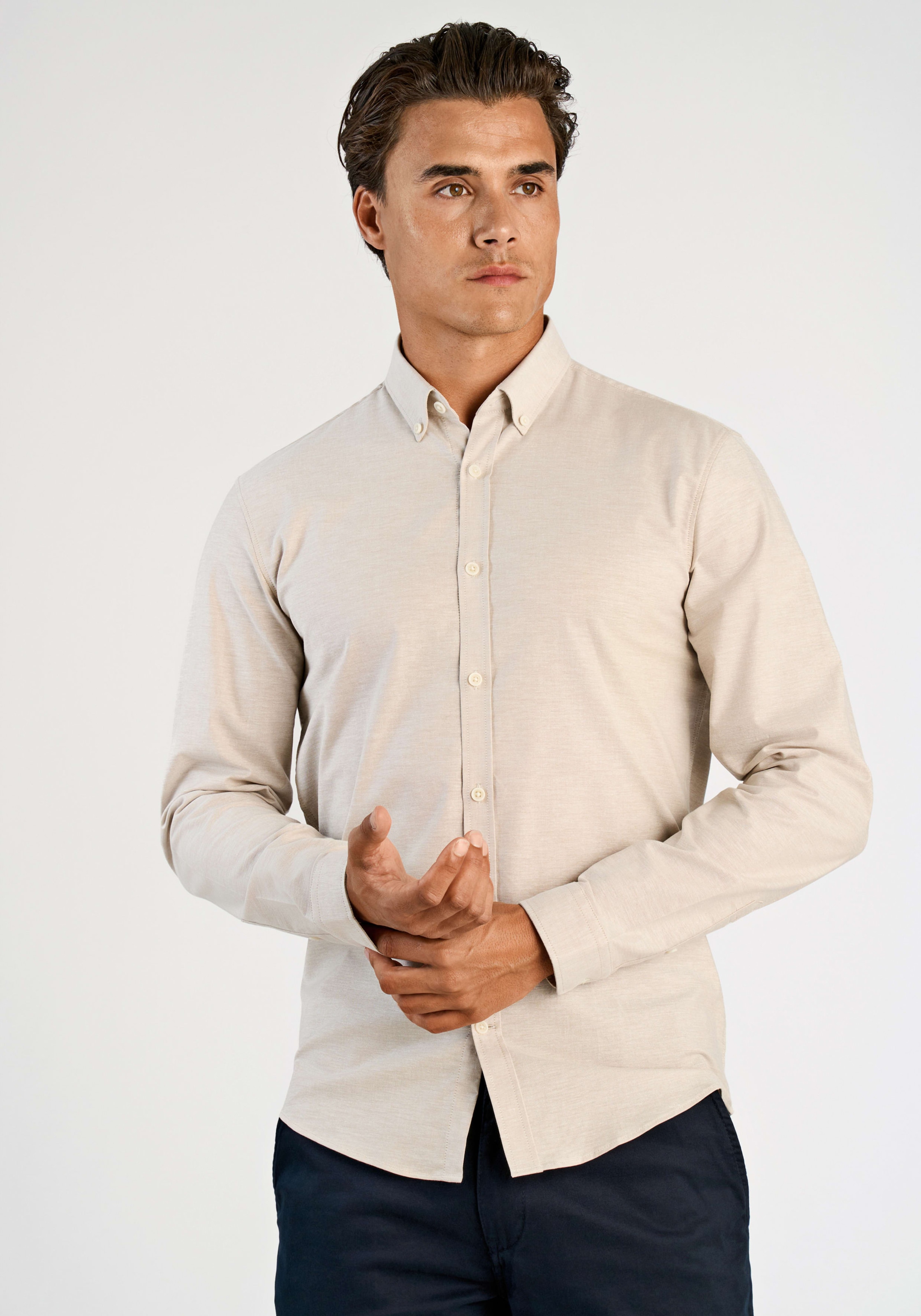 LINDBERGH Langarmhemd mit Button-Down-Kragen