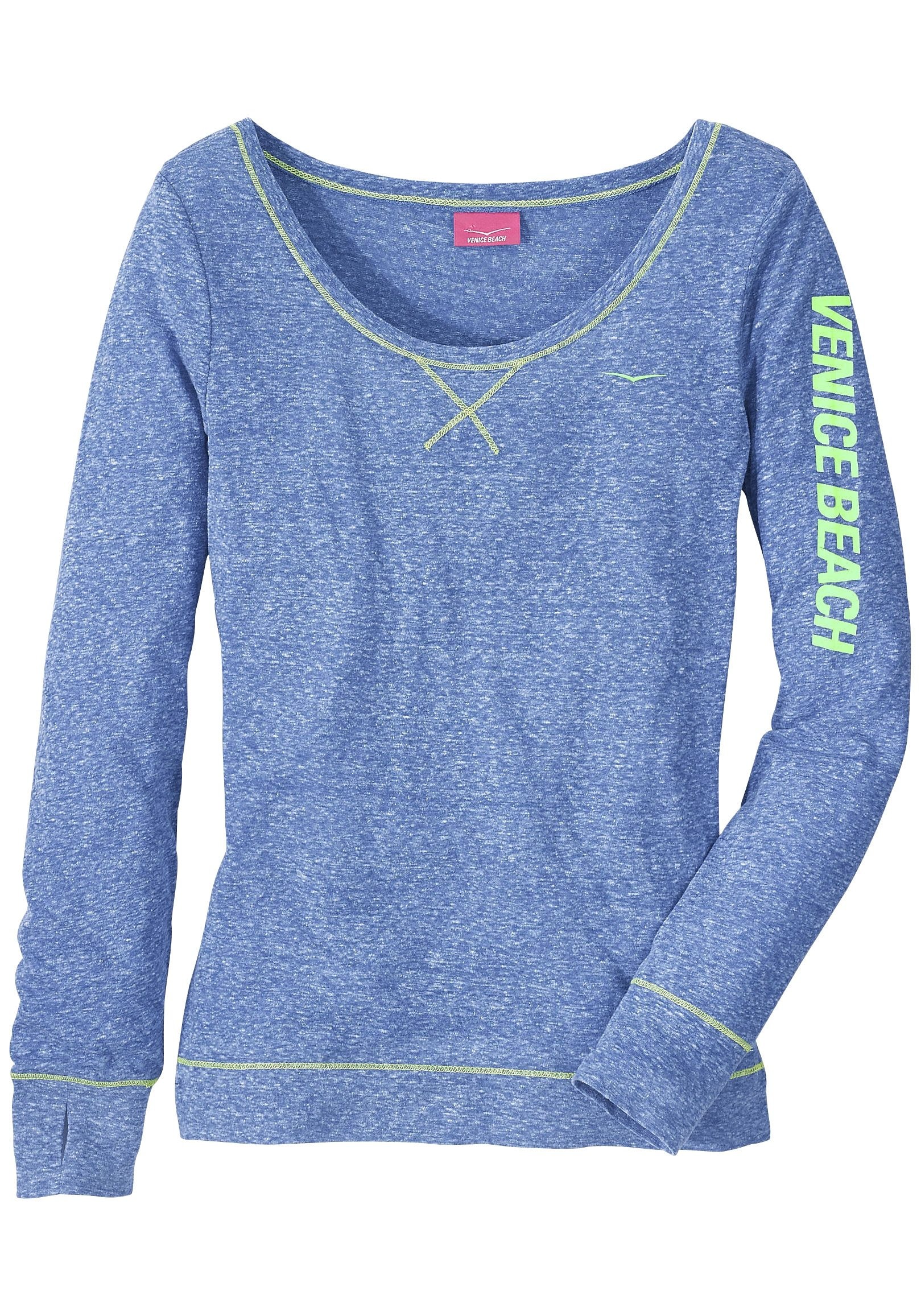 Venice Beach Langarmshirt mit sportlichem Logoprint, sportlich-casual
