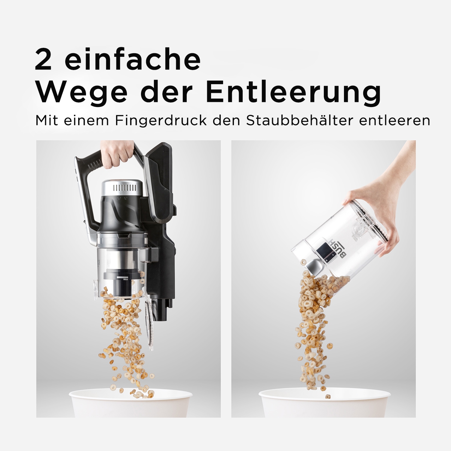 Hanseatic Akku-Hand-und Stielstaubsauger »HVS450BMC Akku Staubsauger, LED Beleuchtung, HEPA H12 Filter«, inkl. Wandhalterung, großes Zubehör, einfache Entleerung