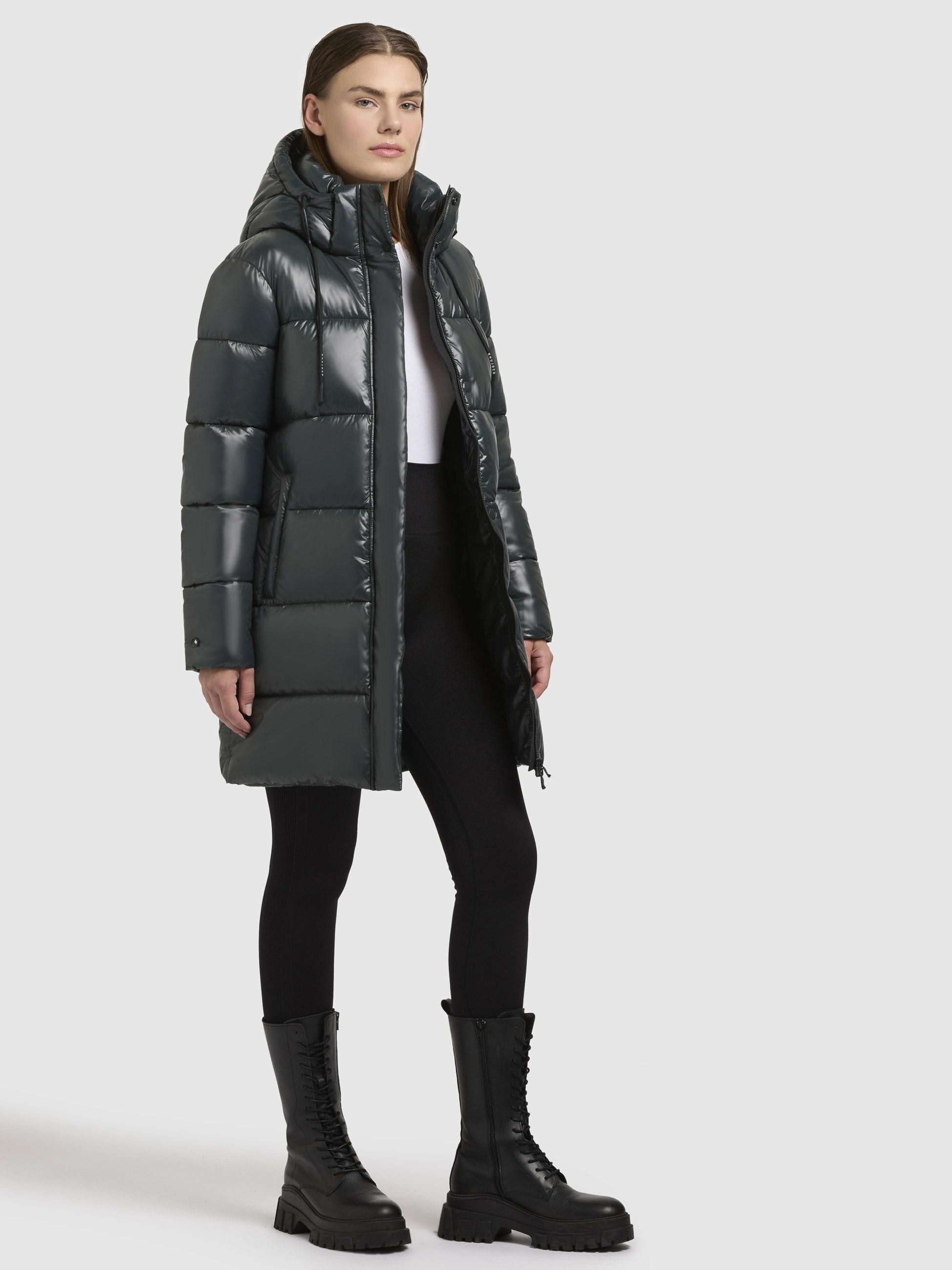 khujo Steppjacke »Steppjacke Jadet2-YM«, mit Kapuze, Schimmernder Winter Kurzmantel mit abnehmbarer Kapuze
