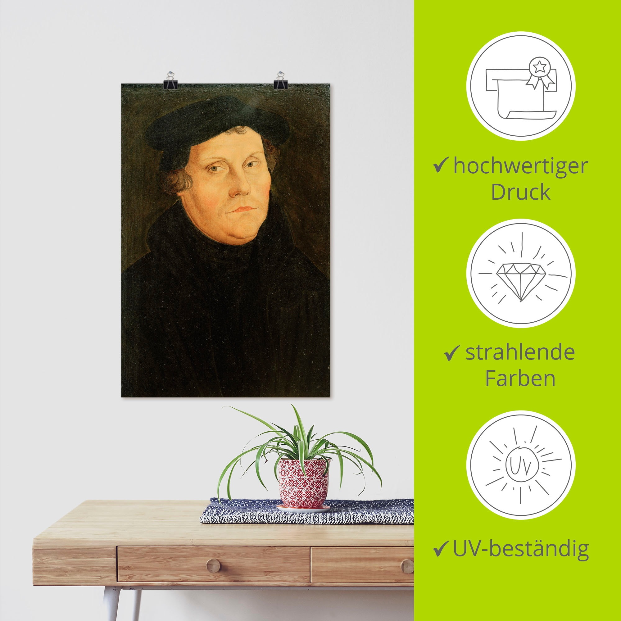 Artland Wandbild »Martin Luther«, Historische Persönlichkeiten, (1 St.), als Leinwandbild, Poster in verschied. Größen