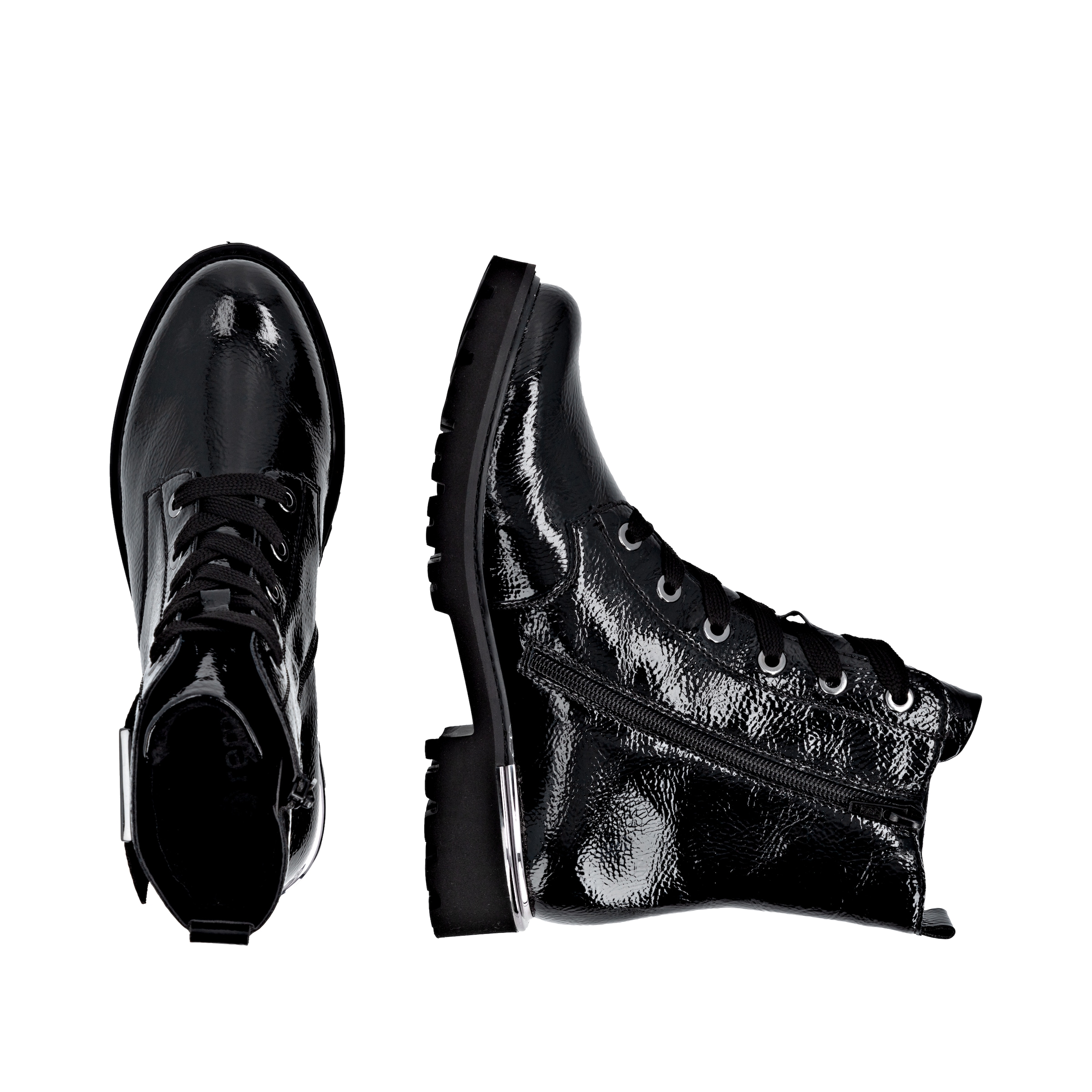 Remonte Schnürstiefelette, Blockabsatz, Schnürboots im Kroko-Look, Innenreißverschluss