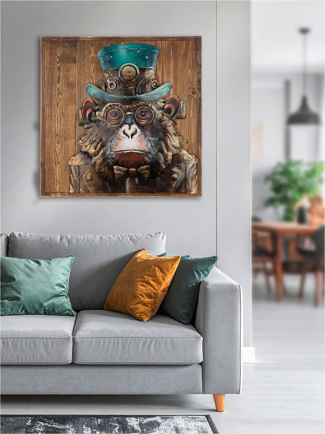 GILDE Leinwandbild »Bild quadratisch Steampunk Ape« Tiere 1 Stk. tlg.