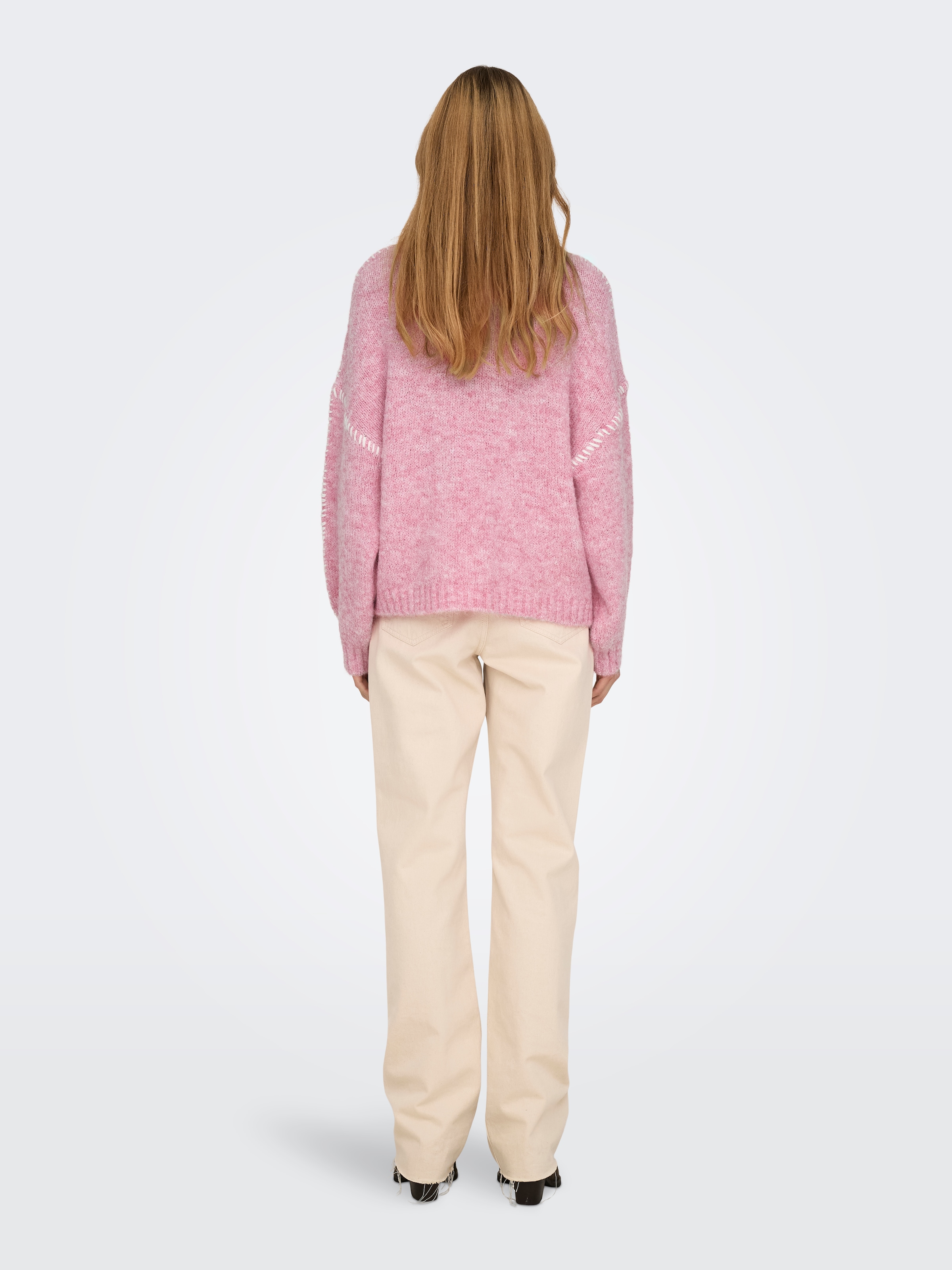 JDY Rundhalspullover »JDYZOEY LIFE L/S ON STITCH PULL KNT NOOS« mit dekorativen Ziernähten