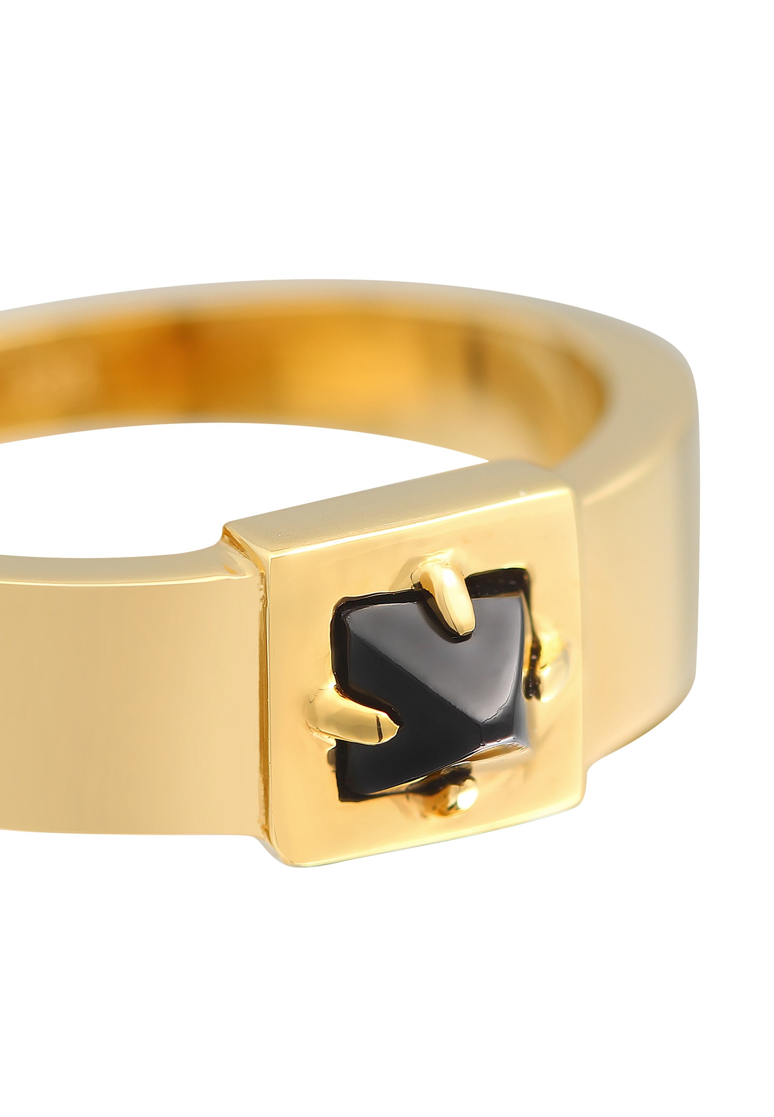 Kuzzoi Siegelring »Ring Herren Bandring Onyx Pyramide 925 Silber«