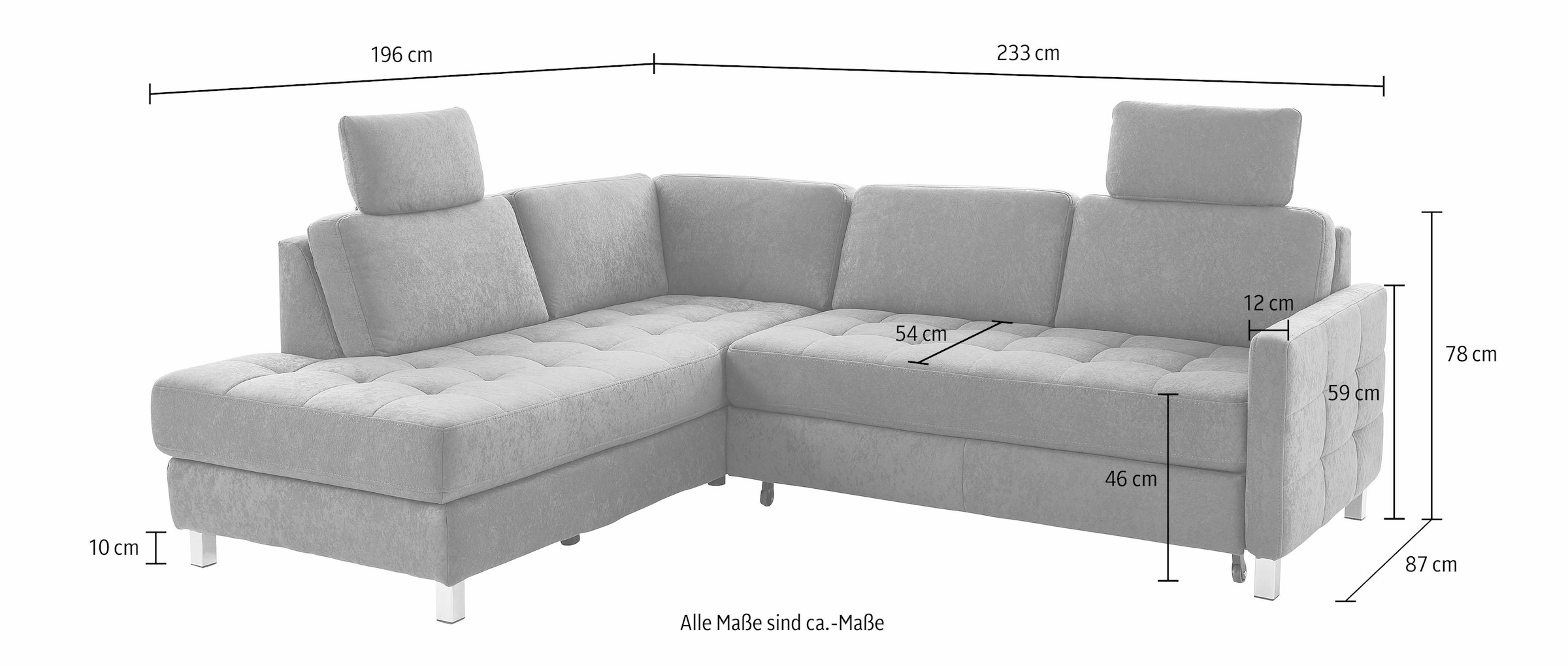 sit&more Ecksofa »Pablo L-Form« wahlweise mit Bettfunktion