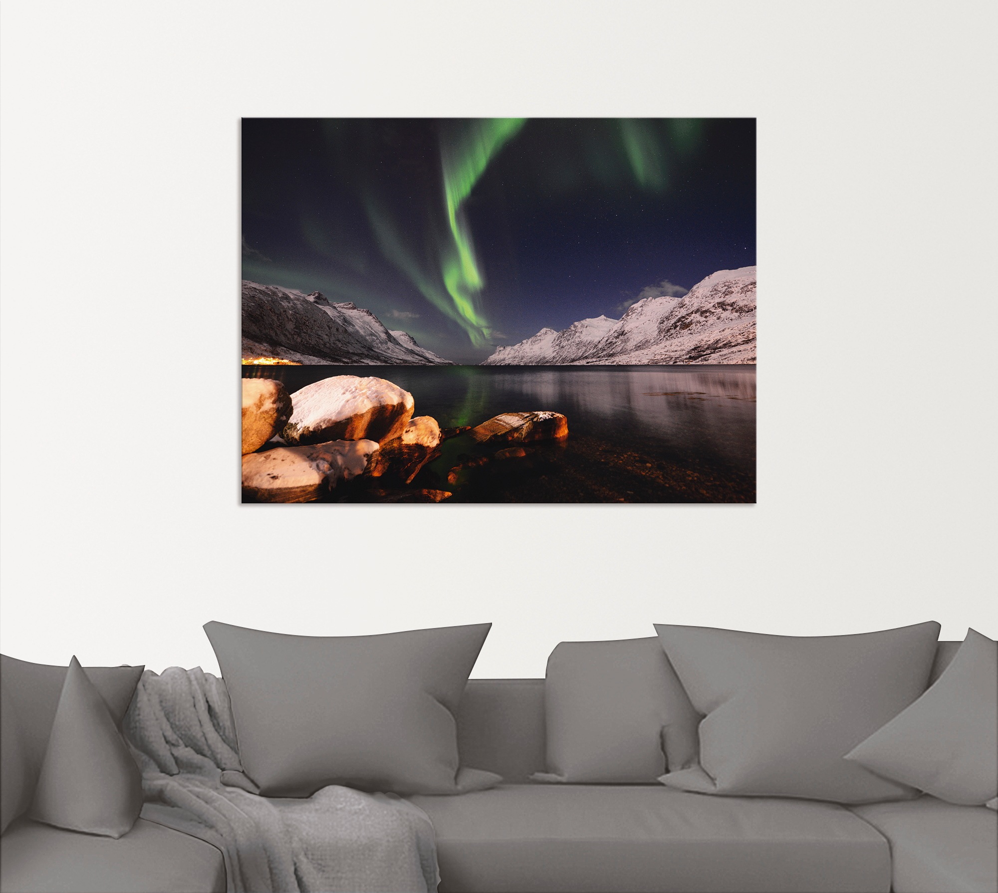 Artland Wandbild »Nordlicht Norwegen II«, Himmel, (1 St.), als Alubild, Outdoorbild, Poster in verschied. Größen