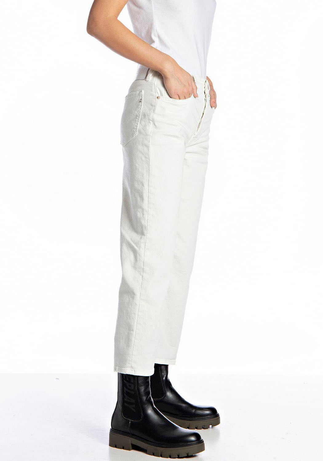 Replay Straight-Jeans »HEVELEEN«, in verkürzter Ankle-Form