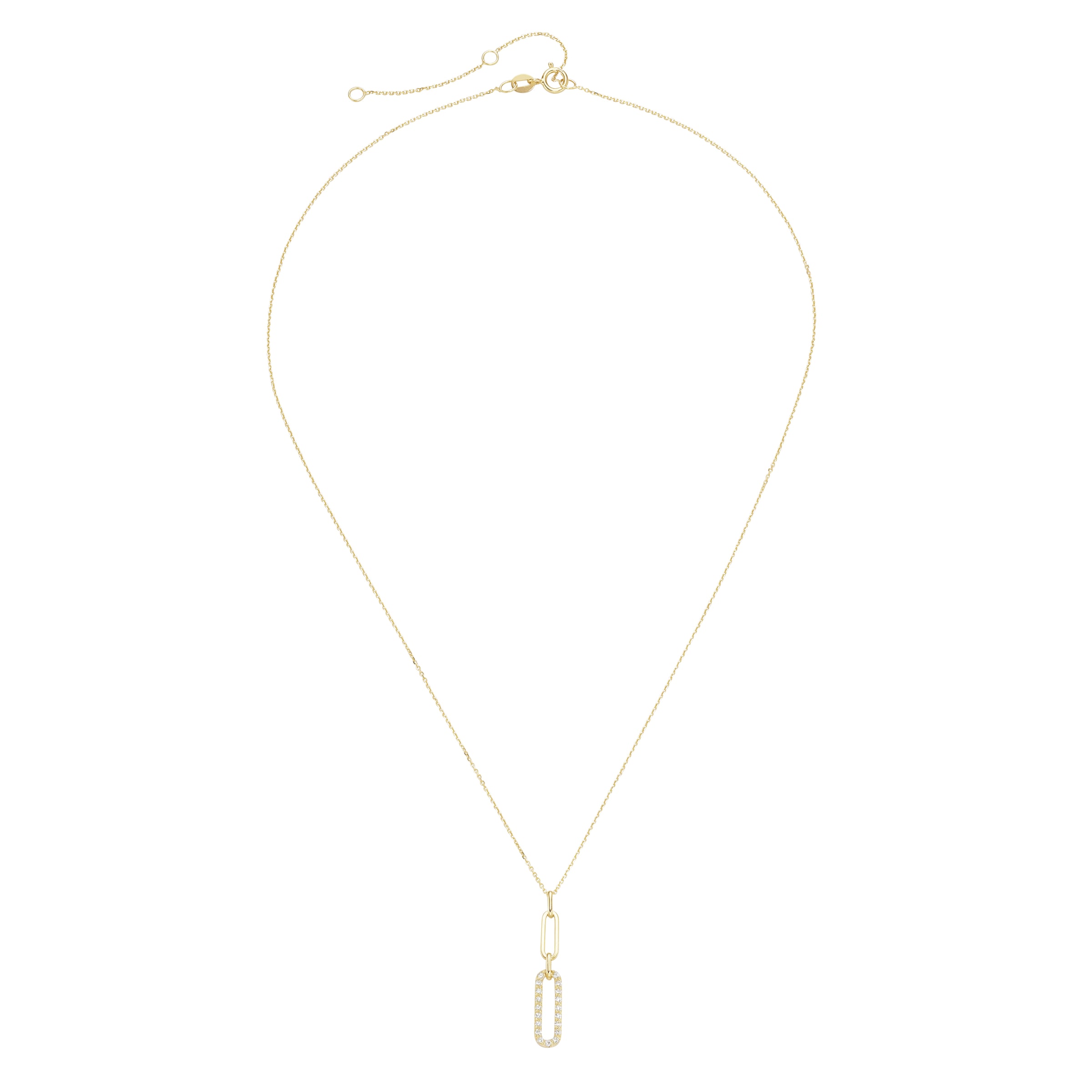 Luigi Merano Kette mit Anhänger »Kette längliche Glieder, mit Zirkonia Steinen, Gold 375«