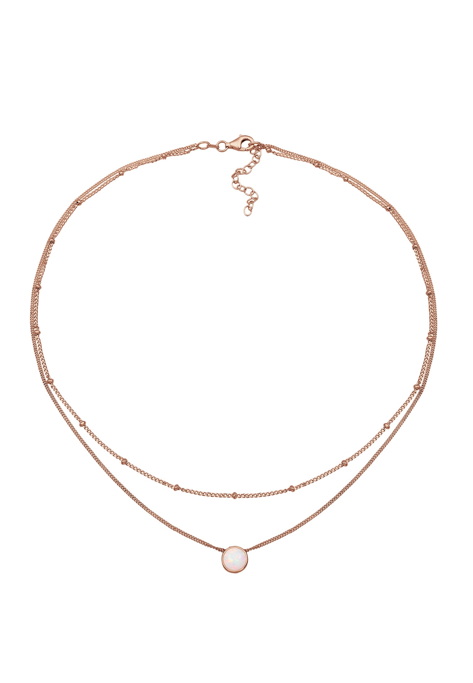 Elli Choker »Halskette Choker Layer Opal Kugelkette 925 Silber«