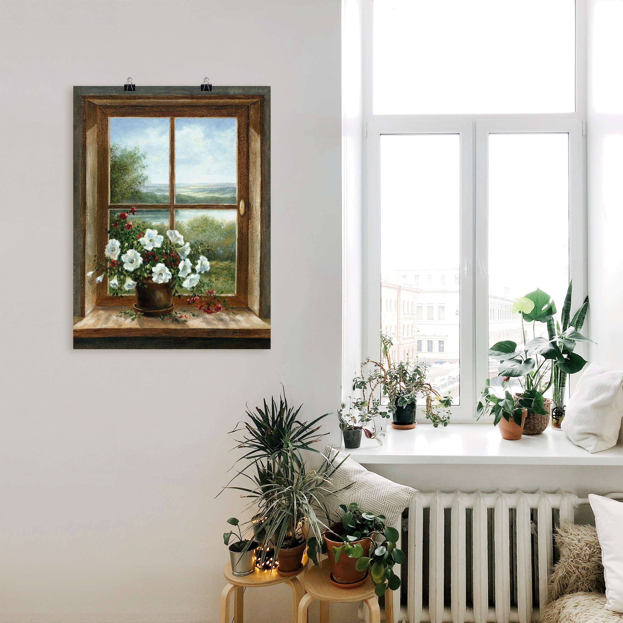 Artland Wandbild »Blumen am Fenster« Arrangements 1 Stk. tlg. als Leinwandbild, Poster in verschied. Größen