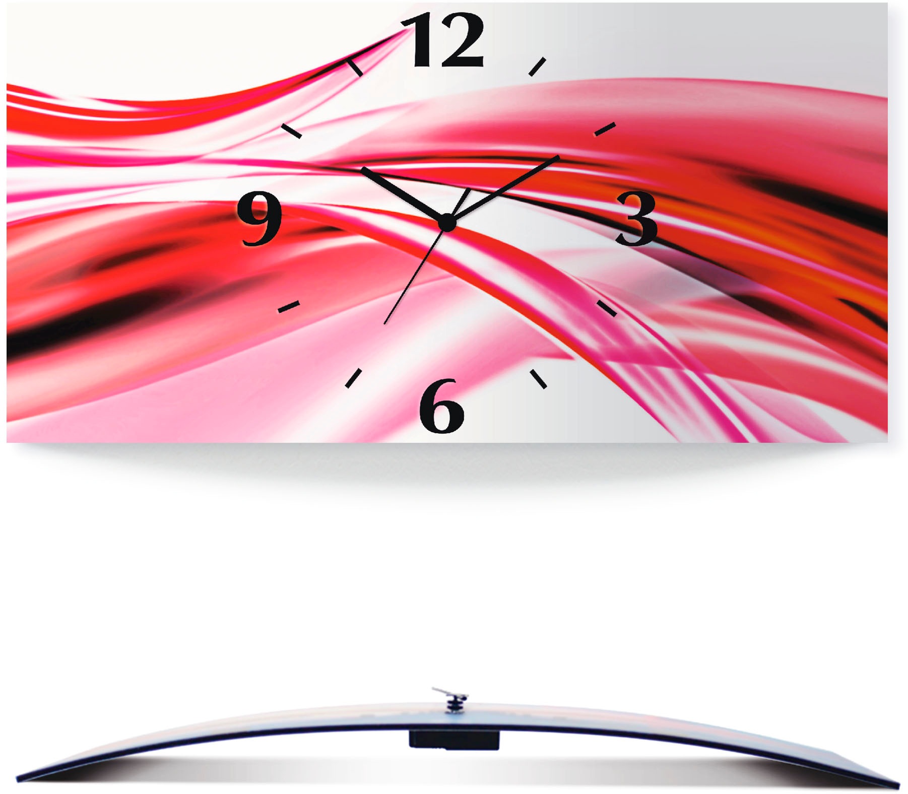 Artland Wanduhr »Schöne Welle - Abstrakt«, 3D Optik gebogen, silber-metallic