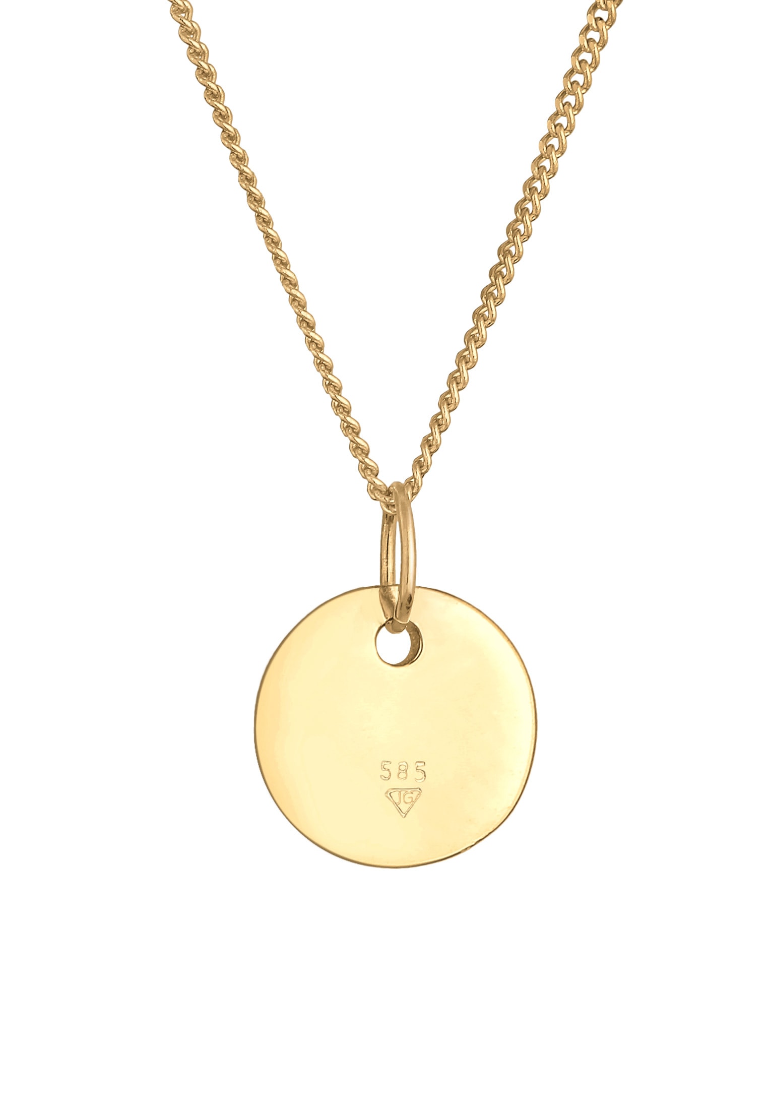 Elli Premium Kette mit Anhänger »Halskette Love-Schriftzug Liebe Wording 585 Gelbgold«