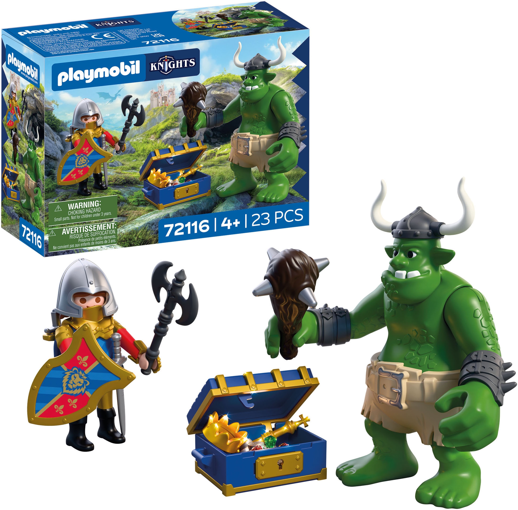 Playmobil® Konstruktions-Spielset »Troll mit Löwenritterschatz (72116), Knights«