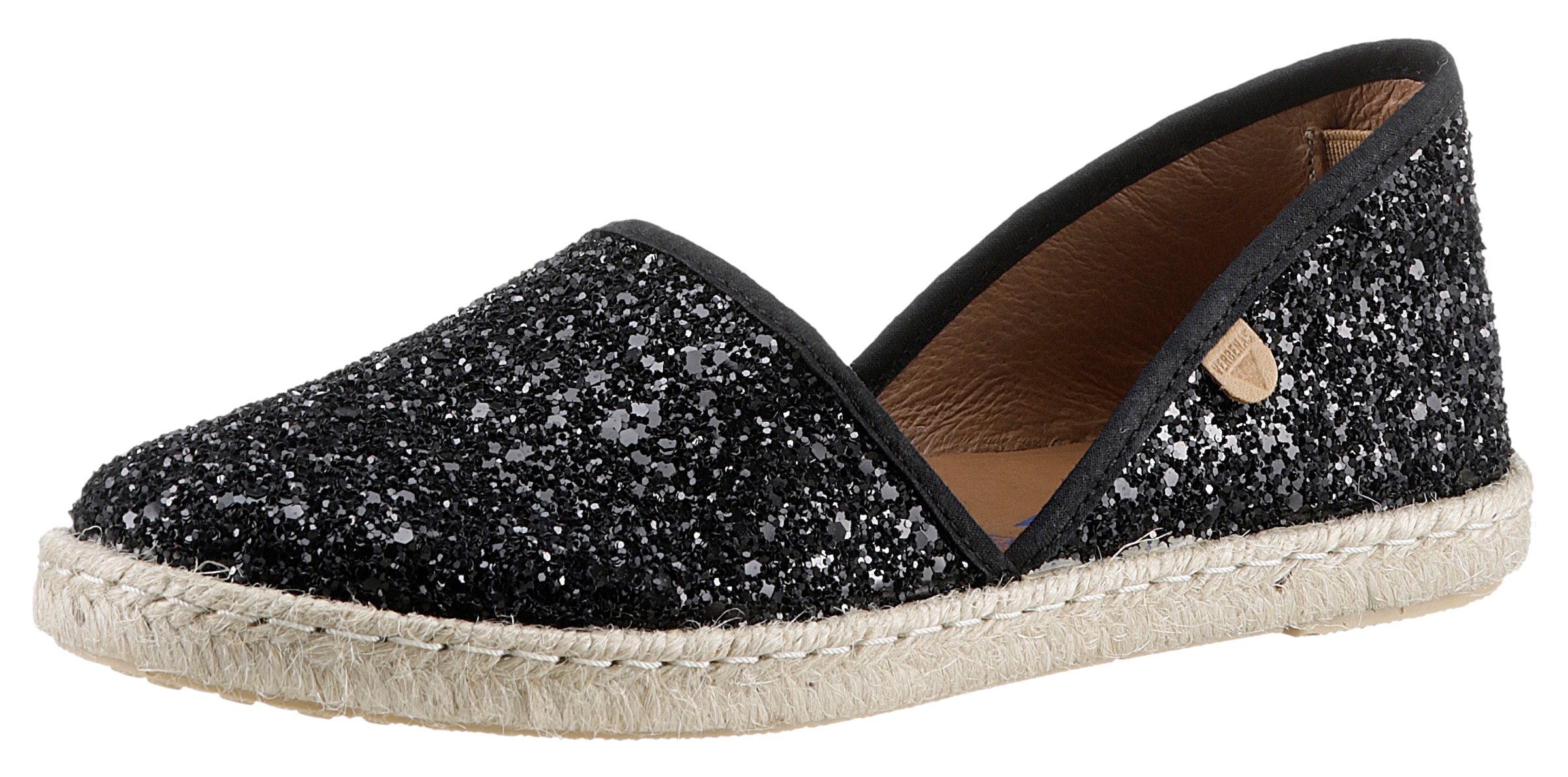 VERBENAS Espadrille »CARMEN GLITTER«, Slipper, Sommerschuh, Strandschuh mit Glitzer