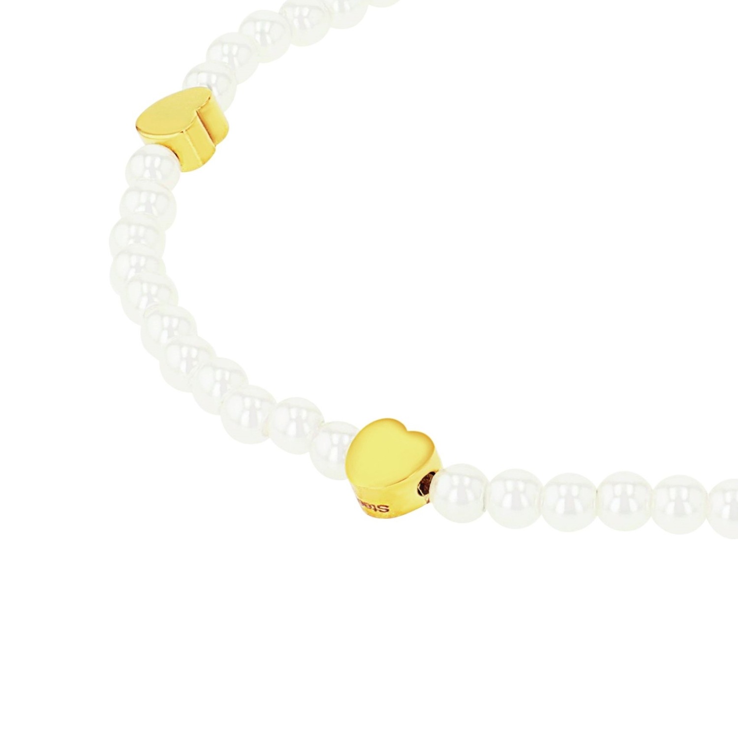 Amor Armband »Perlenarmband mit Herzen« mit Glasperle