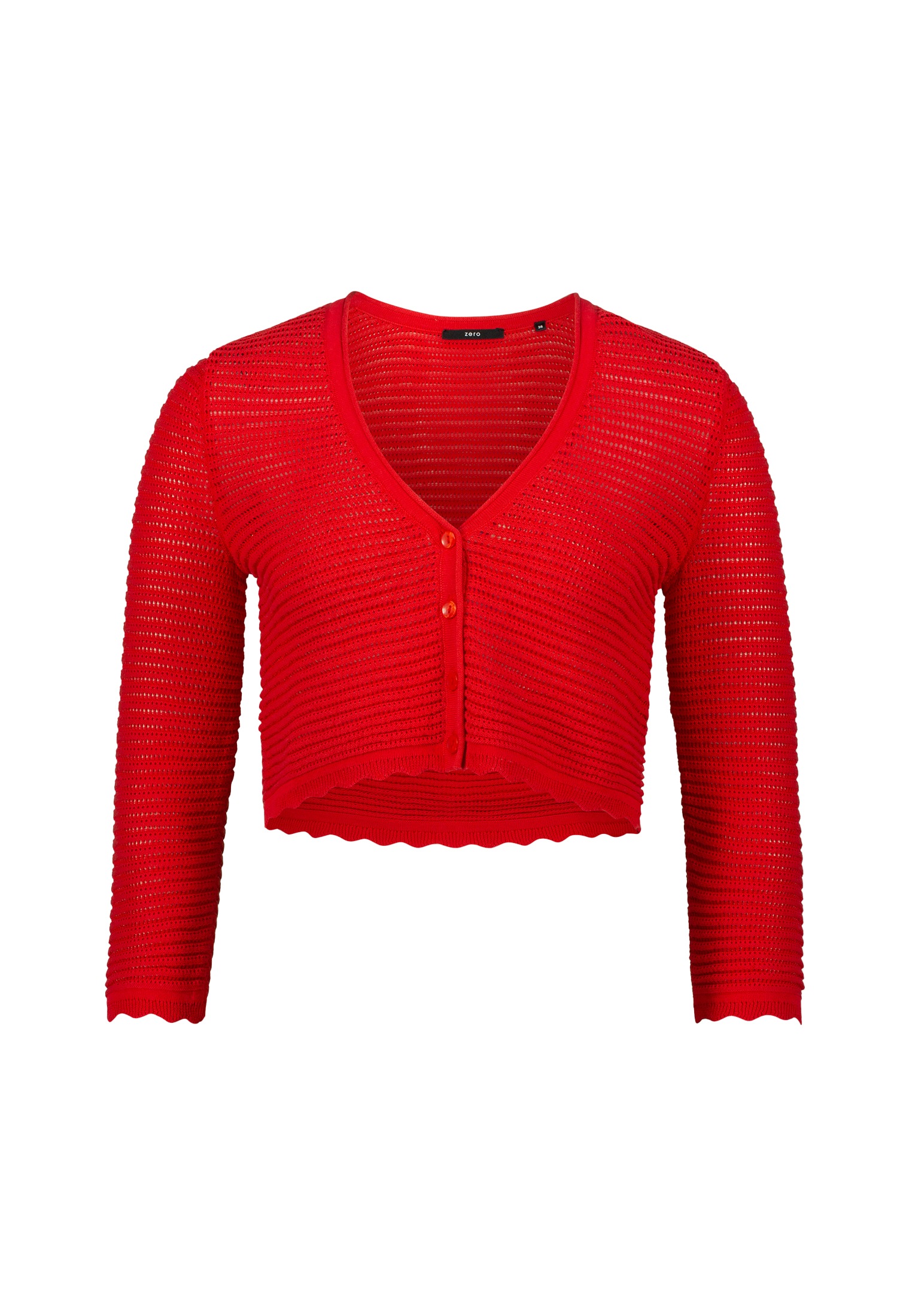 Zero Strickjacke »Strickjacke kurz mit Wellensaum«
