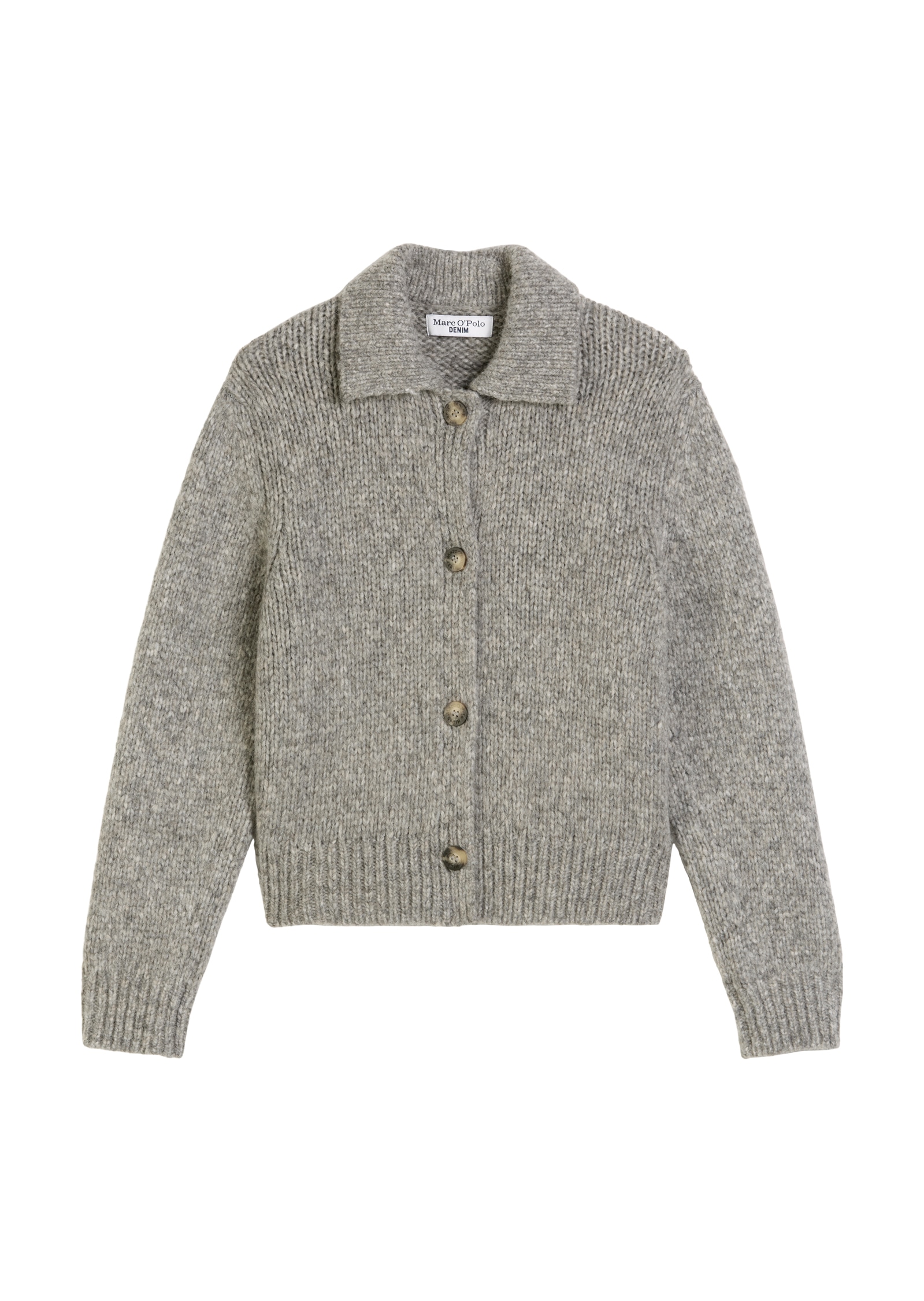 Marc O'Polo DENIM Cardigan, regular fit aus weichem Schurwolle-Mix, meliert