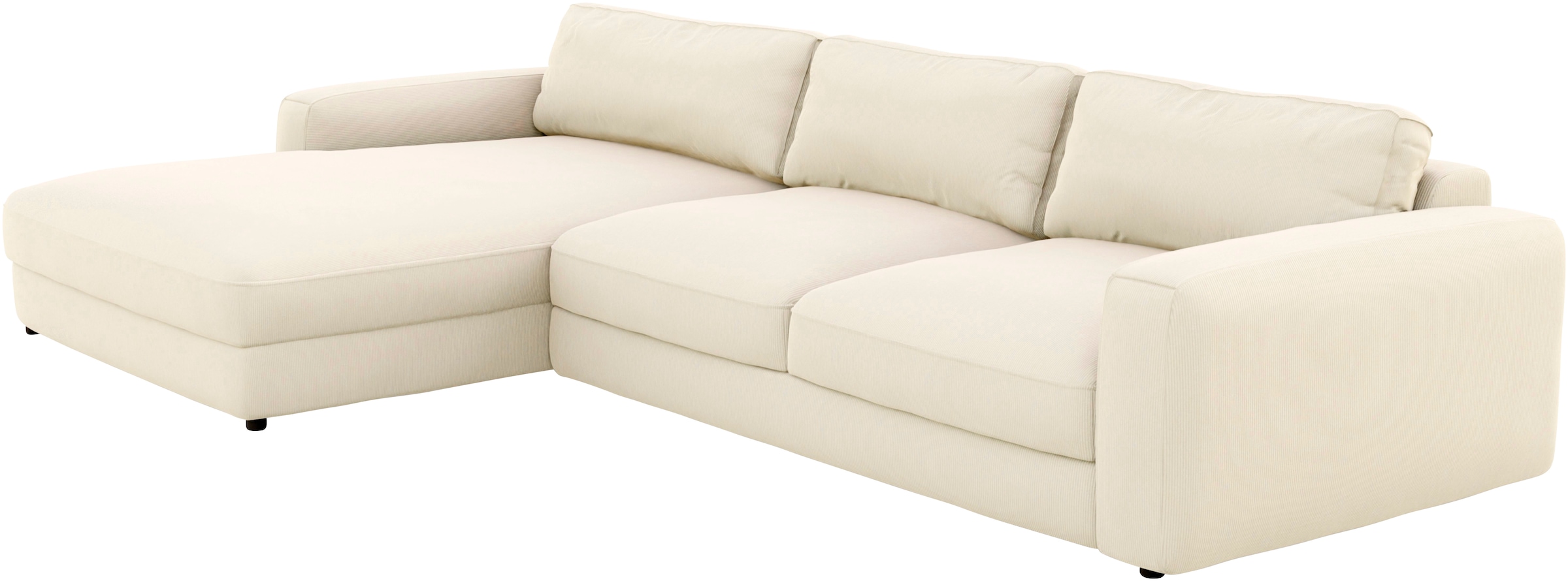 Places of Style Ecksofa »Bloomfield, elegant & edel, viel Platz, Mega Couch, L-Form«, extra tiefe Sitzfläche, wahlweise mit Sitztiefenverstellung