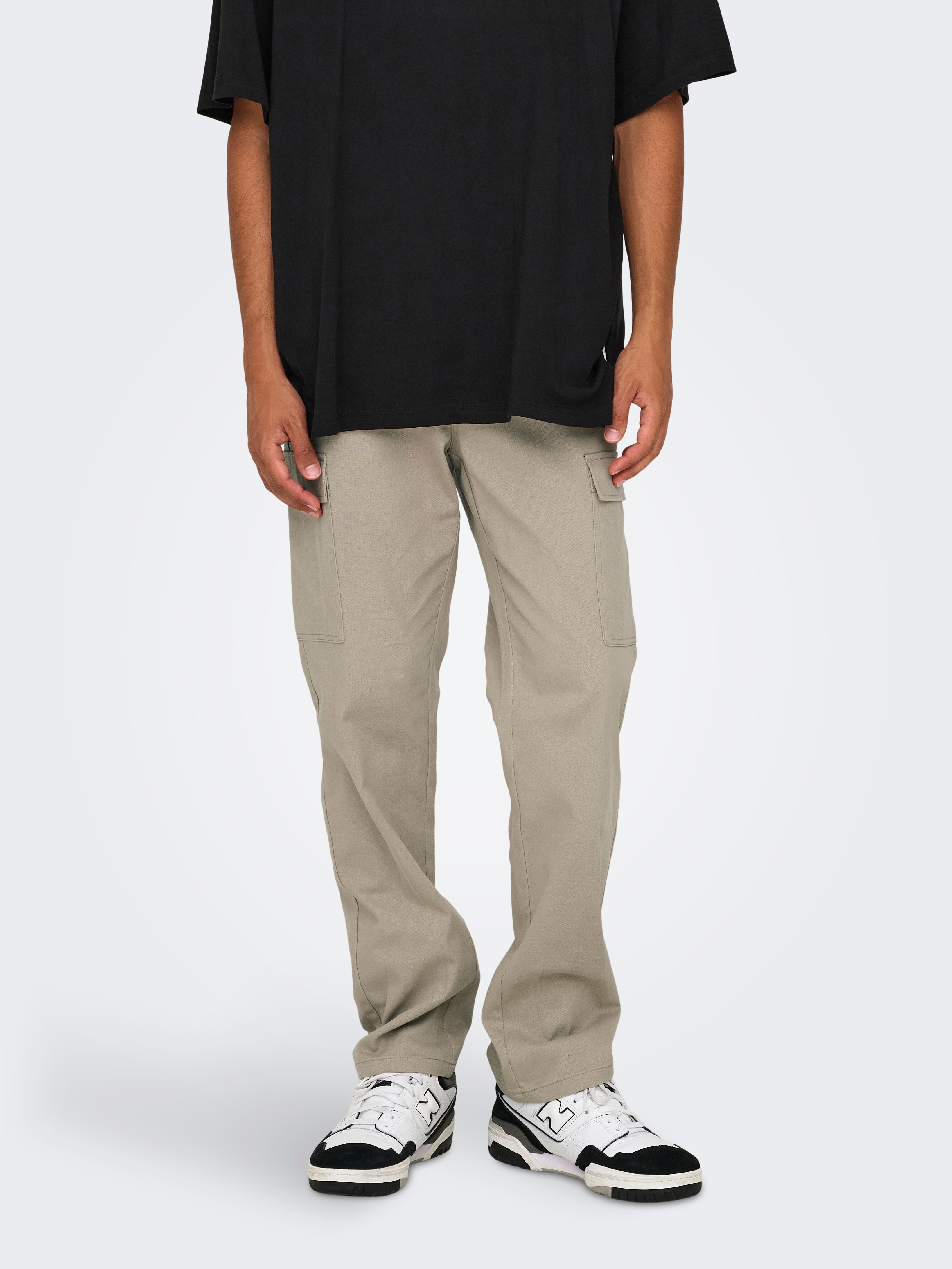 Only & Sons Herren Cargohose »ONSNICKY CARGO STRAIGHT 0241 PANT NOOS« in grau, Größe 30