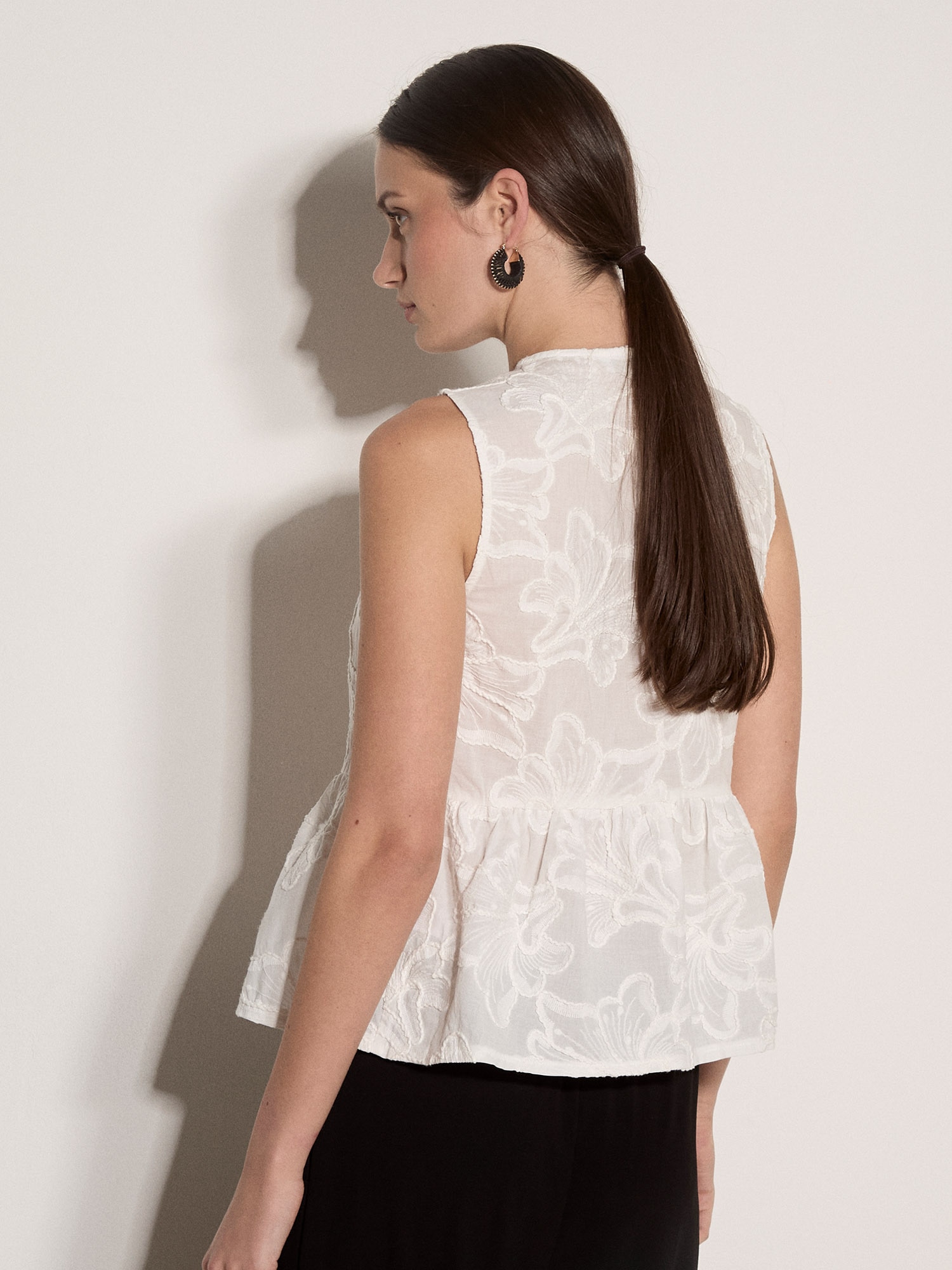 Apricot Blusentop »Peplum-Oberteil« mit Blumenstickerei