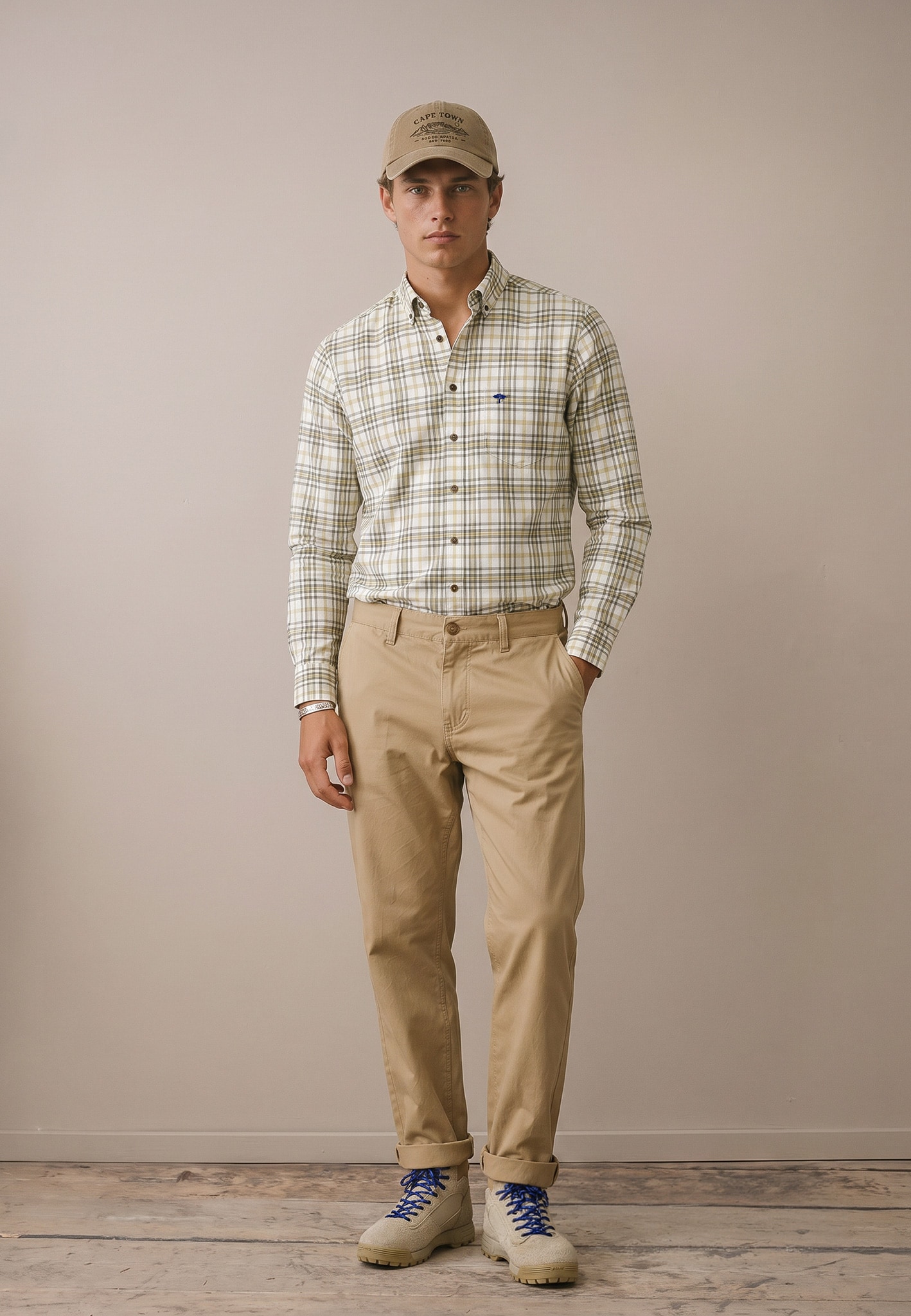 FYNCH-HATTON Karohemd mit Button-Down-Kragen