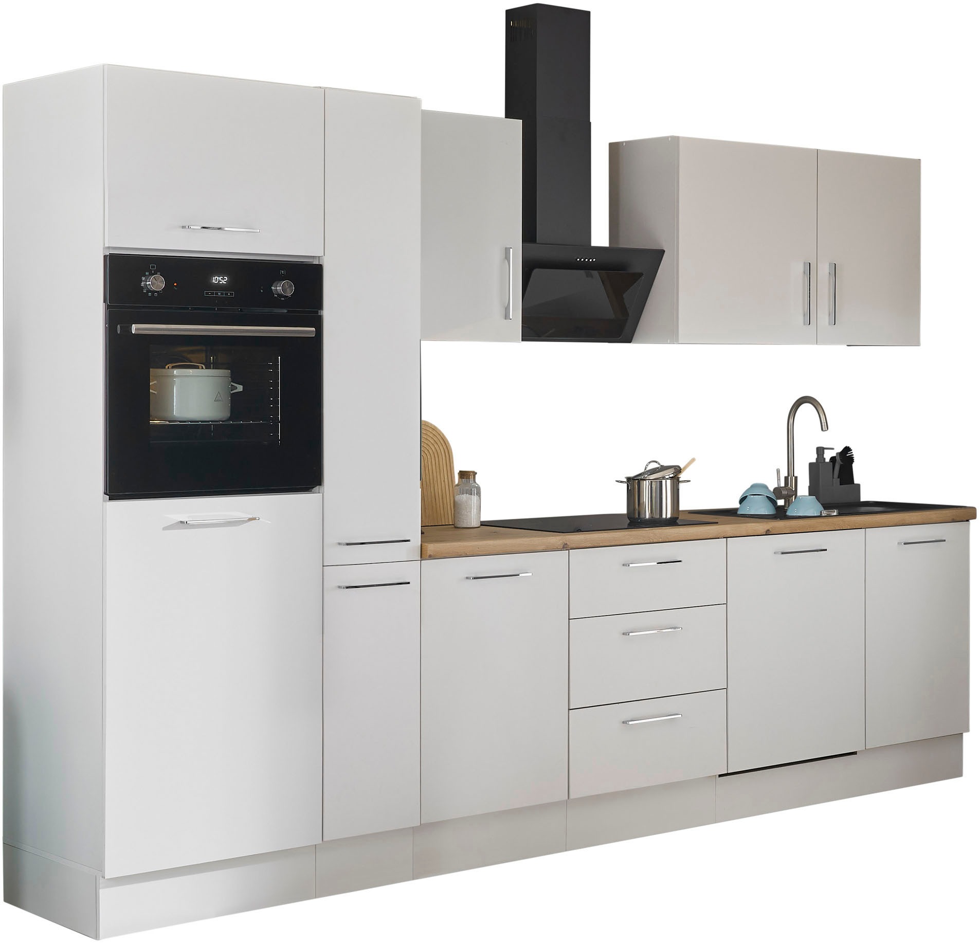 BASIC by Balculina Küchenzeile »Turin« Breite 310 cm, wahlweise mit E-Geräten