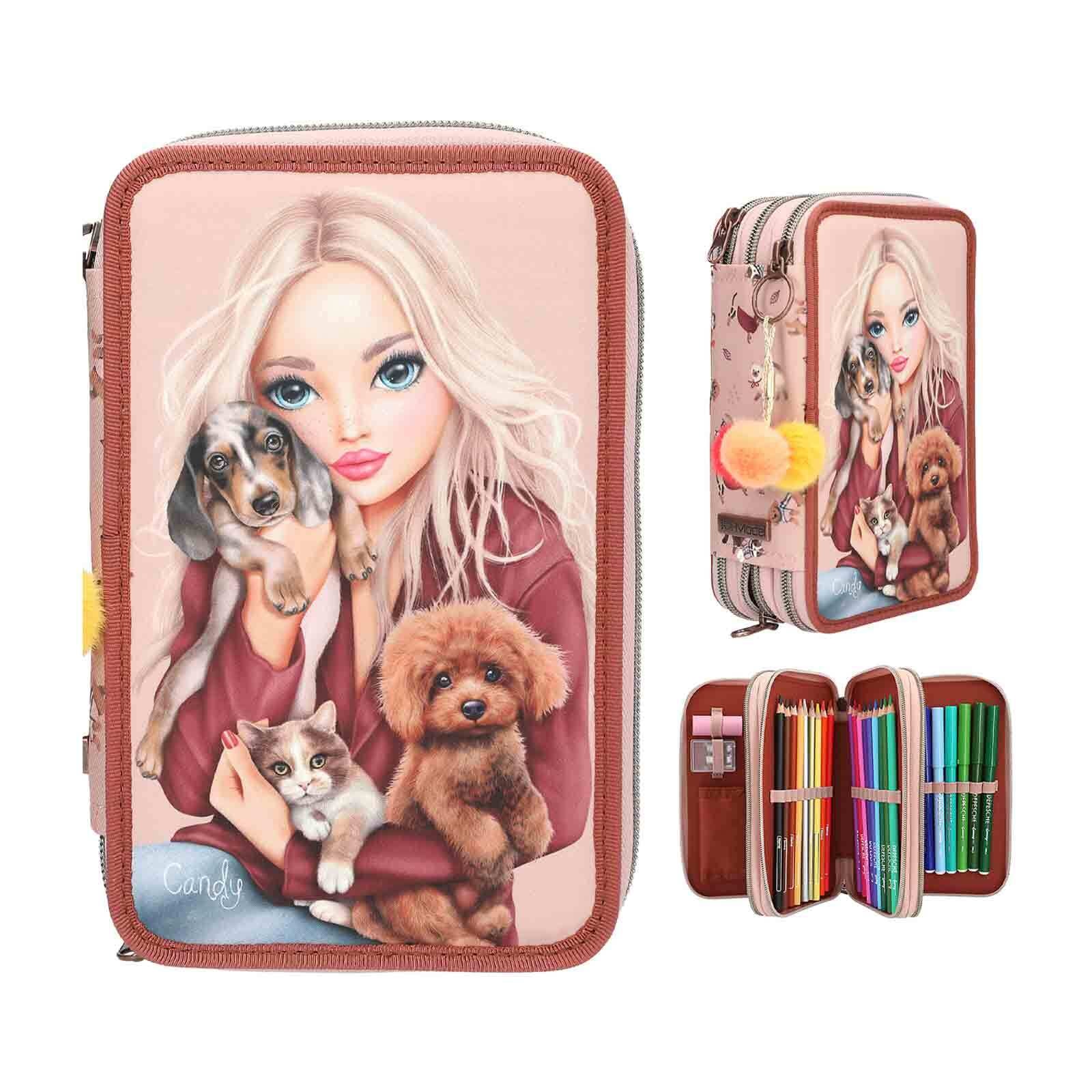 Depesche Buntstift »3-Fach Federtasche FUR-EVER FRIENDS TOPModel 7,5 x 13 x 20 cm rosa«