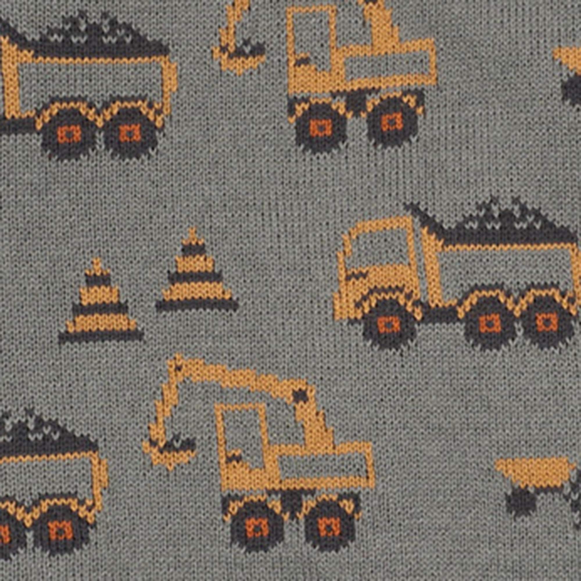 MAXIMO Strickmütze Baumwolle, gefüttert, kontrastfarbener Bommel, Motiv