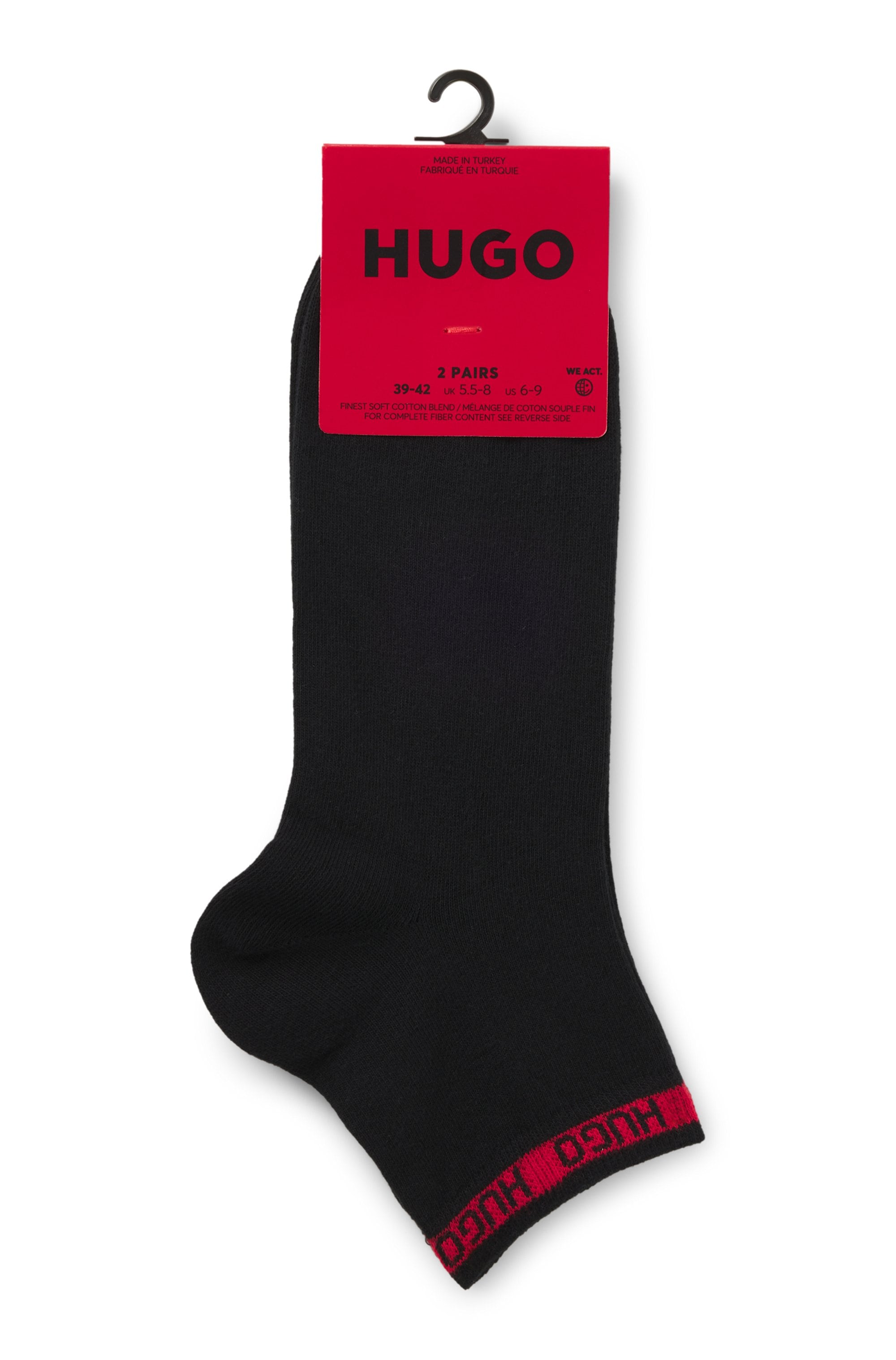 HUGO Underwear Freizeitsocken »2P SH TAPE CC 102« Packung, 2er-Pack,  mit HUGO-Logoschriftzügen