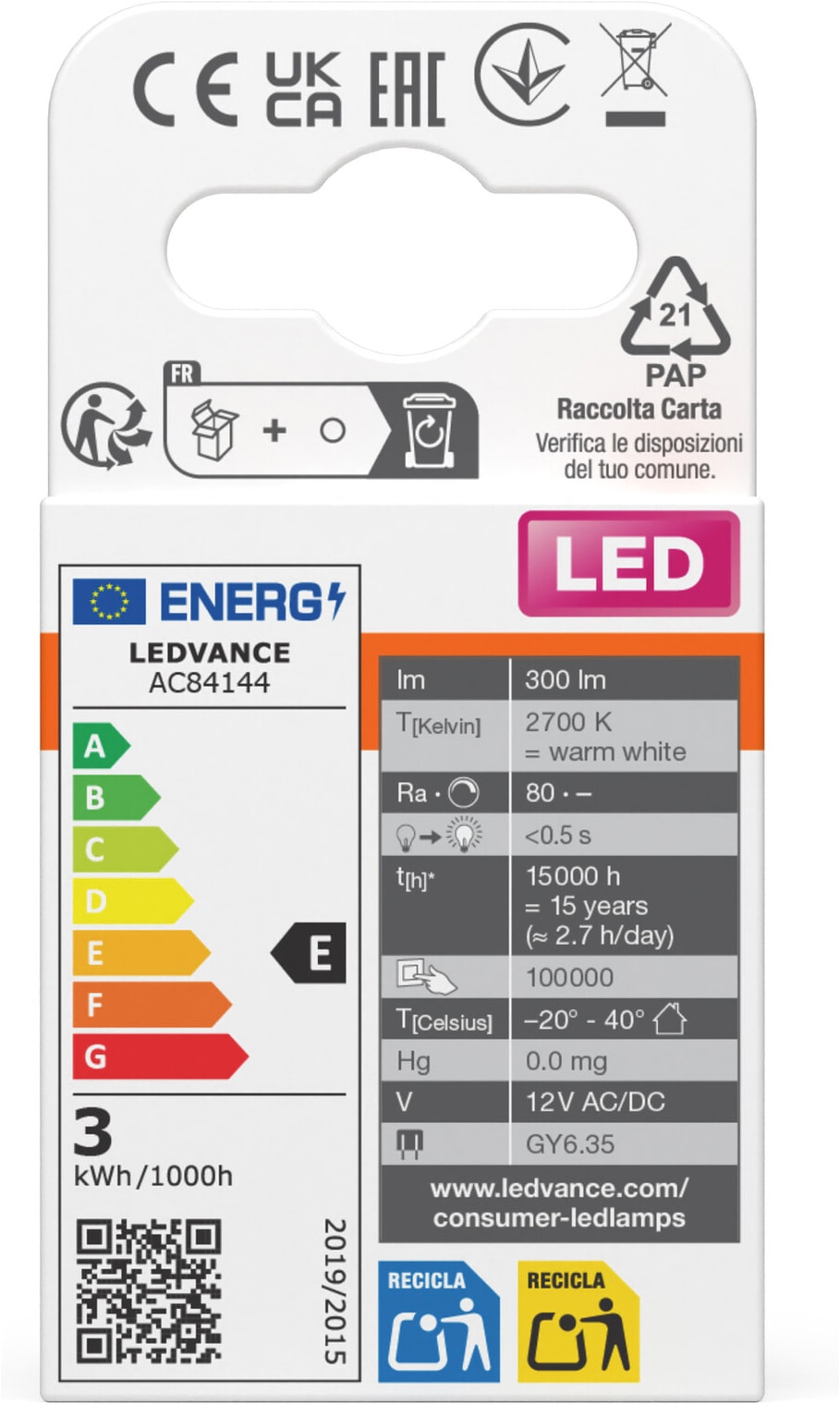 Osram LED-Leuchtmittel »LED PIN Lampe« GY6.35 1 Stk. Warmweiß
