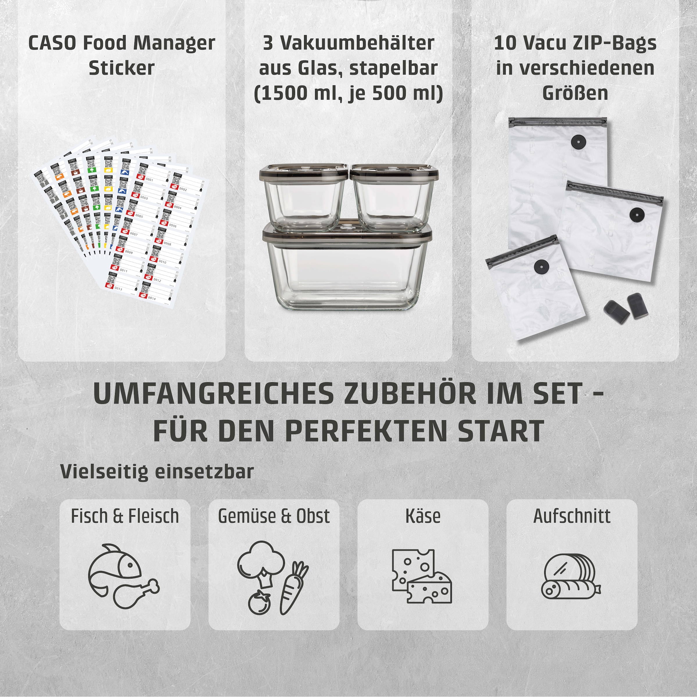 Caso Vakuumierer »1169 Vacu OneTouch Eco-Set«