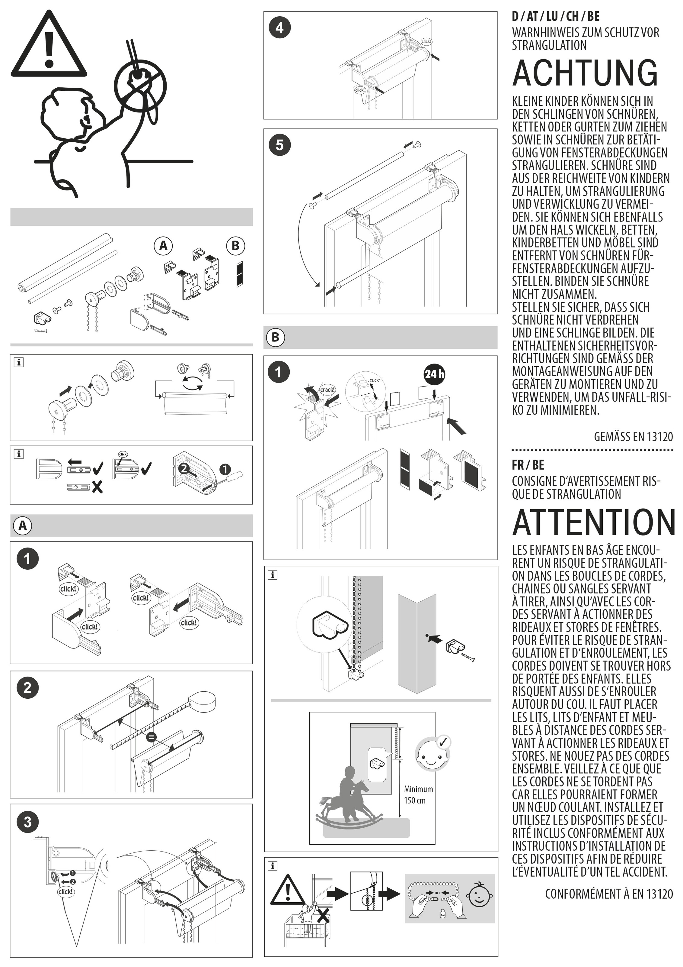 my home Doppelrollo »Duo Klemmrollo«, Lichtschutz, Sichtschutz, ohne Bohren, freihängend, vormontiert auf Montageschiene
