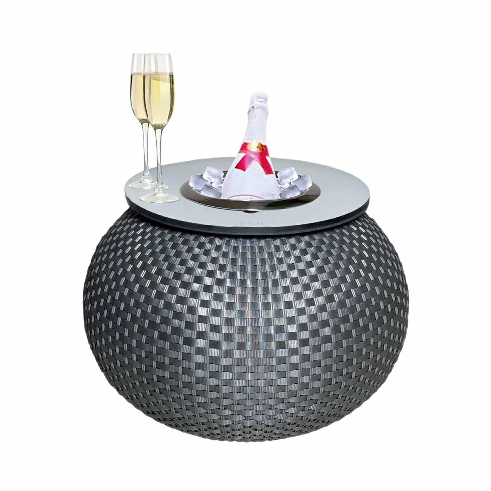 COOTAB Cooler Table Beistelltisch »Beistelltisch mit Edelstahl-Kühler Milano 40 cm« 1 Stk. tlg.