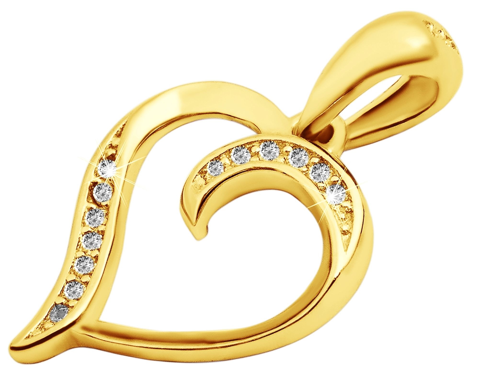 Adelia´s Herzanhänger »Damen Anhänger ¿ Herz Herzanhänger aus 925 Silber mit Zirkonia«