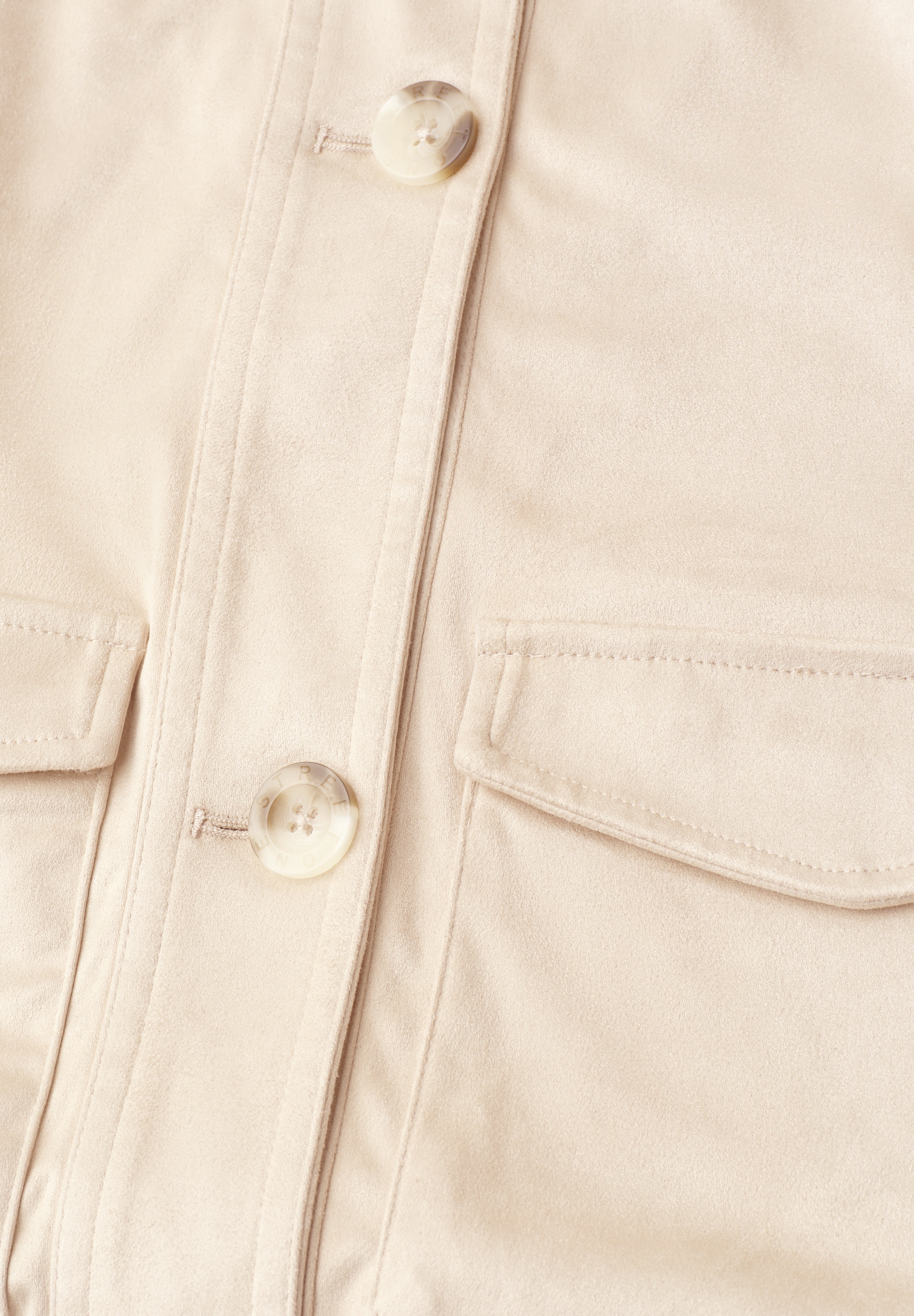 STREET ONE Blouson ohne Kapuze aus Velours mit Knopfleiste