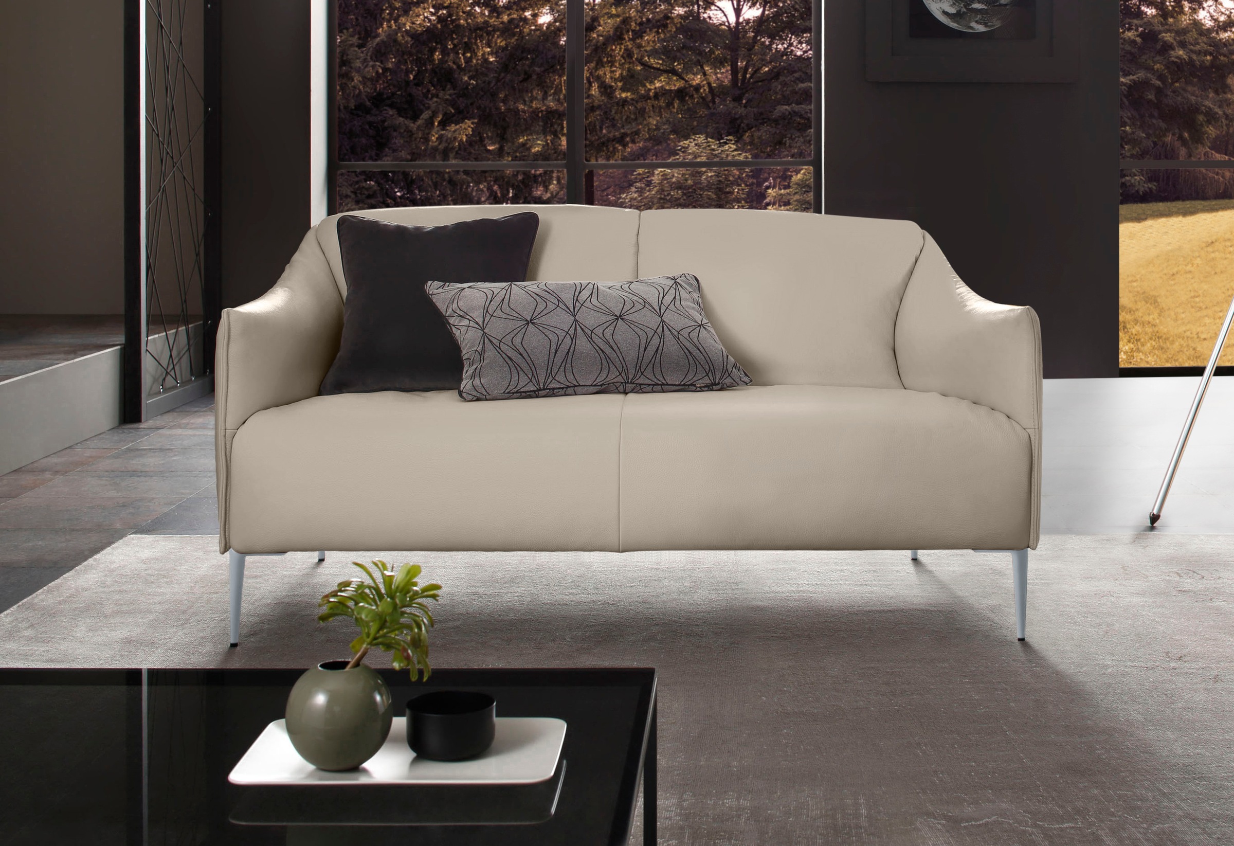 W.SCHILLIG 2-Sitzer »sally«, mit Metallfüßen in Silber matt, Breite 154 cm
