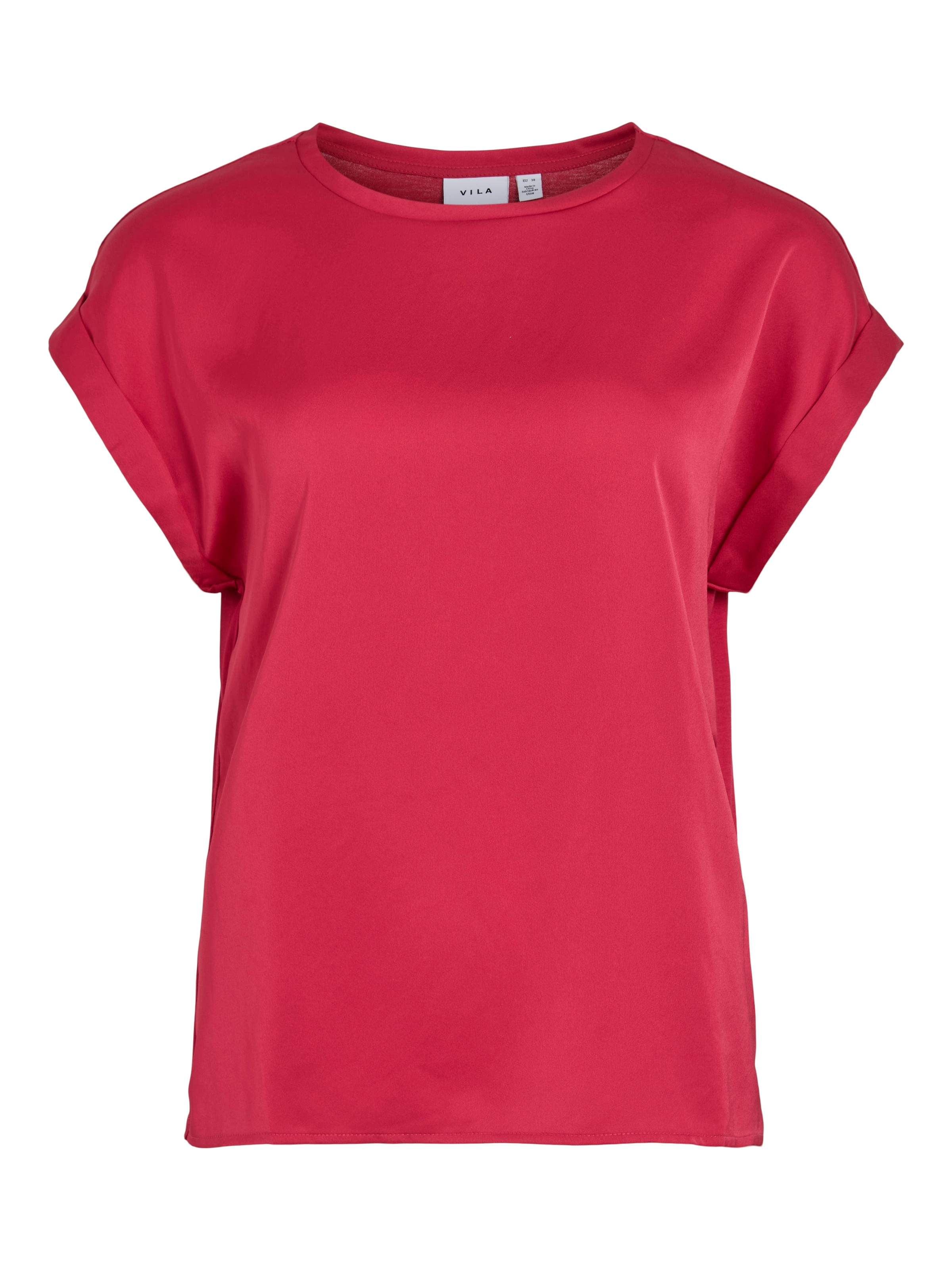 Vila Kurzarmshirt »VIELLETTE S/S SATIN TOP - NOOS« Kunstfaser, regular fit