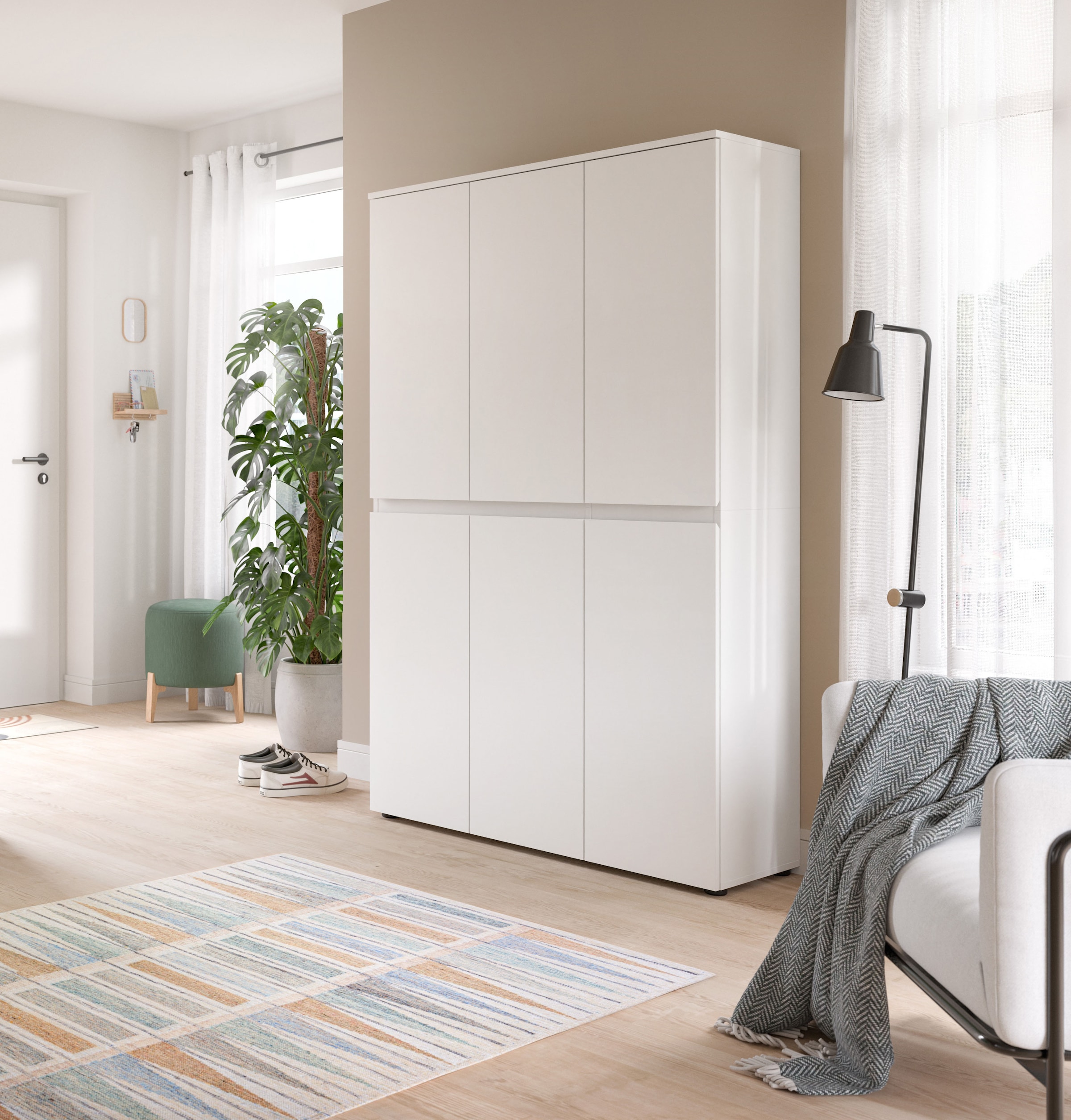 Home affaire Mehrzweckschrank »CIPELA« 1 Stk. tlg. BxH:105x175 cm, viel Stauraum, variable Einlegeböden, Kleiderstange