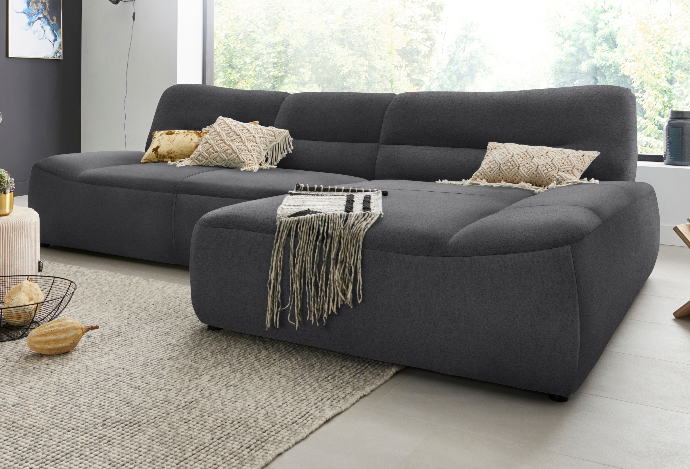 DOMO collection Ecksofa »Cesena moderne Polsterecke mit flachen Armlehnen, L-Form« fester Sitzkomfort, frei im Raum stellbar
