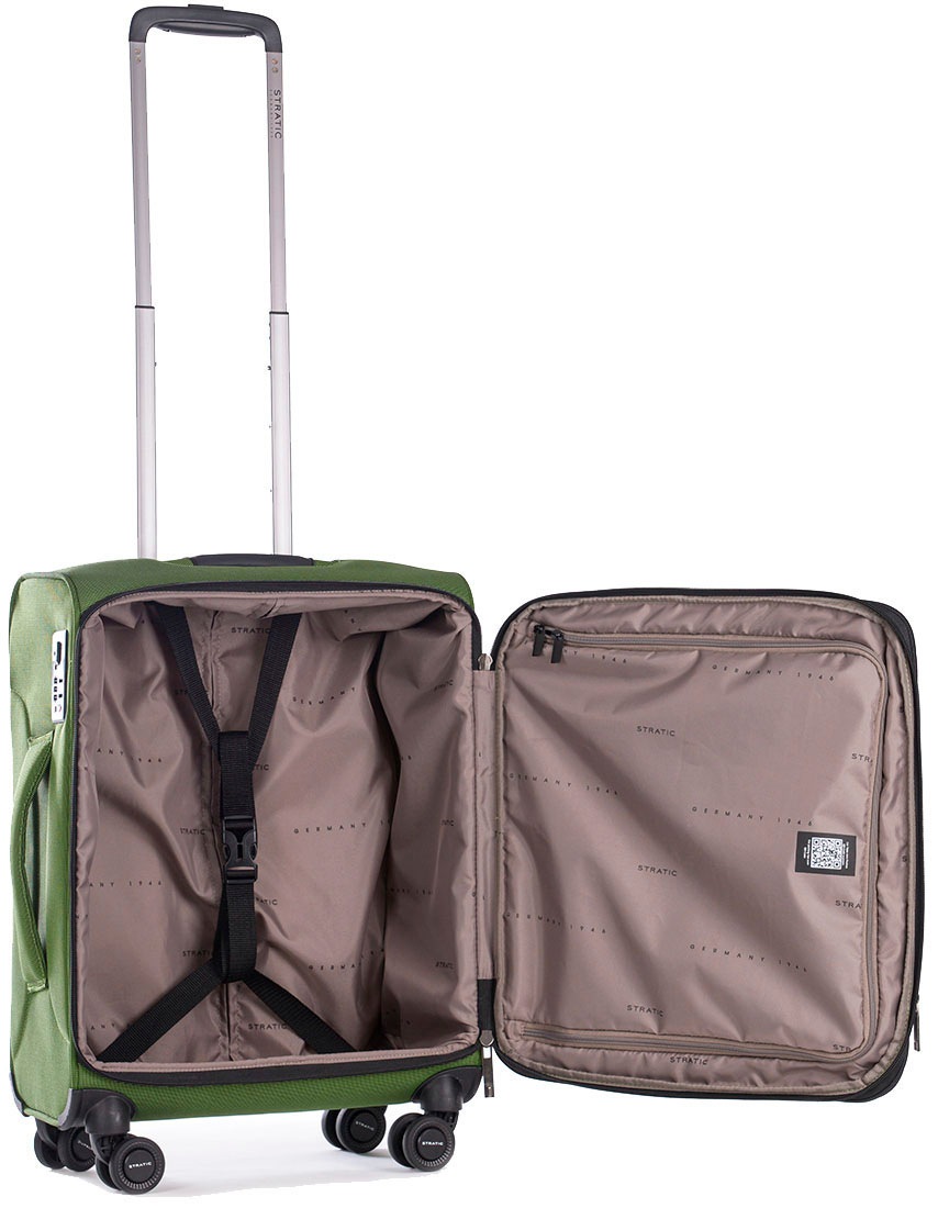 Stratic Weichgepäck-Trolley »Bendigo Light + S, green«, 4 Rollen, Handgepäck Reisekoffer Reisegepäck TSA-Zahlenschloss