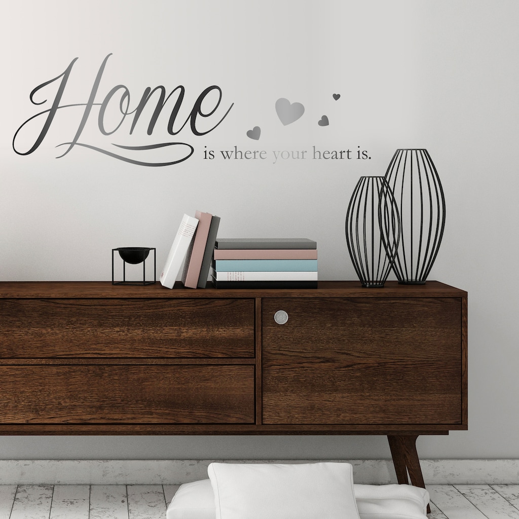 queence Wandtattoo »Home is where your heart is«
