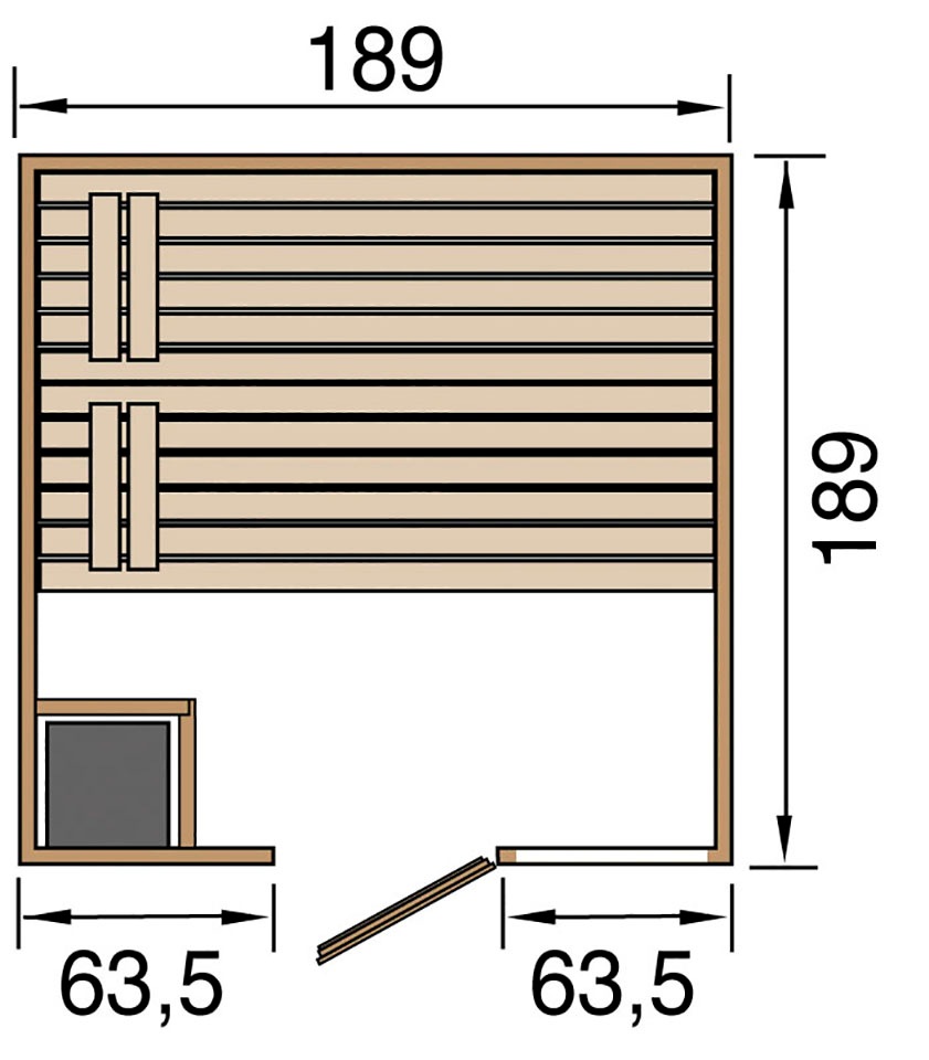weka Sauna »Valida«, 9 kW-Ofen mit integrierter Steuerung