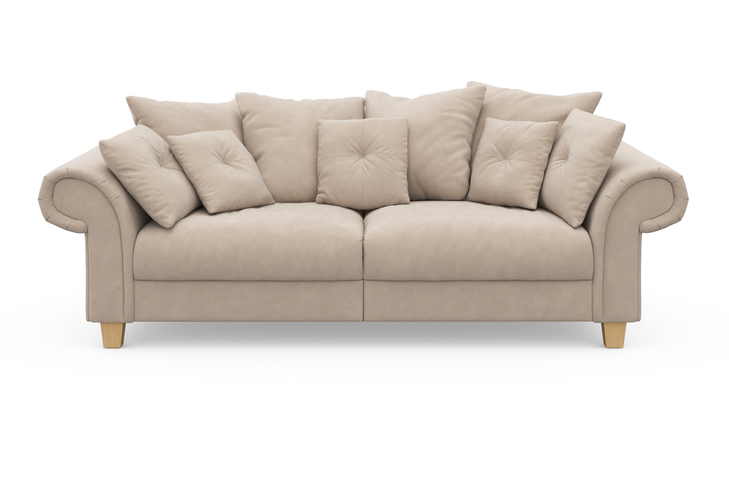 Home affaire Big-Sofa »Queenie Megasofa«, (2 St.), mit weichem Sitzkomfort  und zeitlosem Design, viele kuschelige Kissen bei OTTO | 