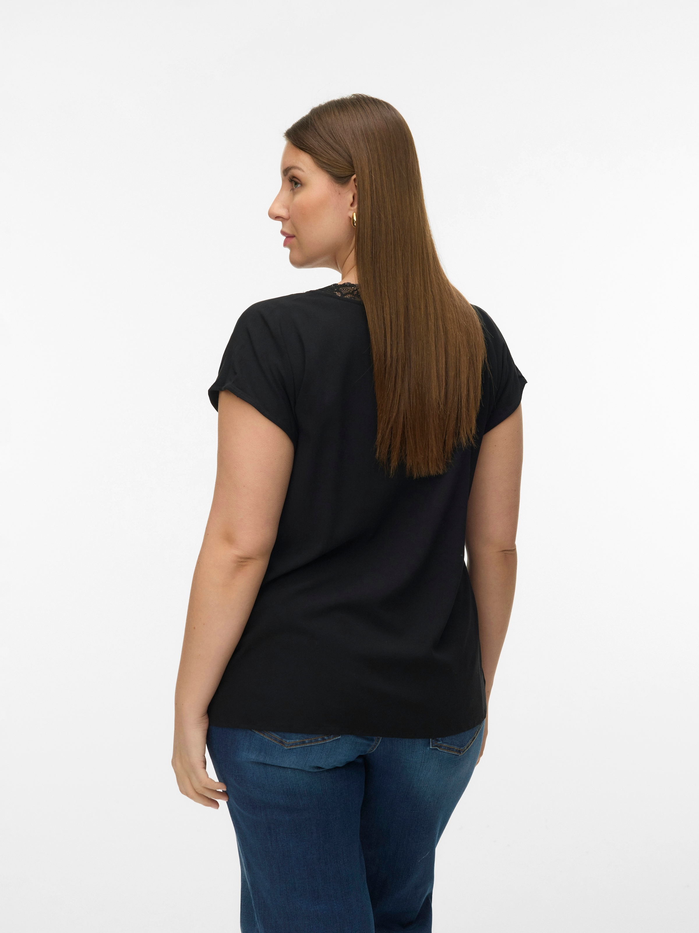 Vero Moda Curve Shirttop »VMCBELLA SL LACE TOP WVN NOOS CUR« Viskosemischung, regular fit