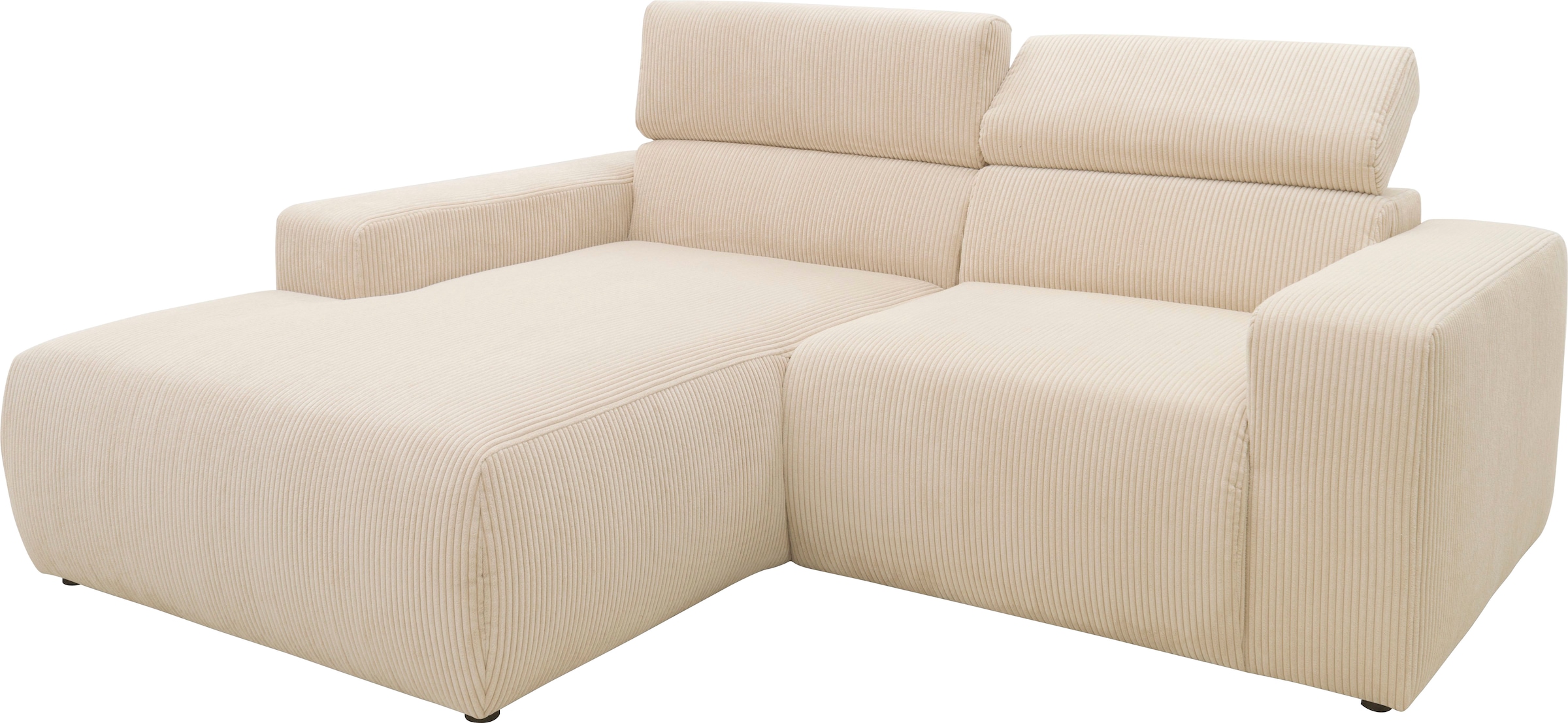 DOMO collection Ecksofa »Brandon B/T/H: 214/100/80 cm, L-Form«, Cord, creme