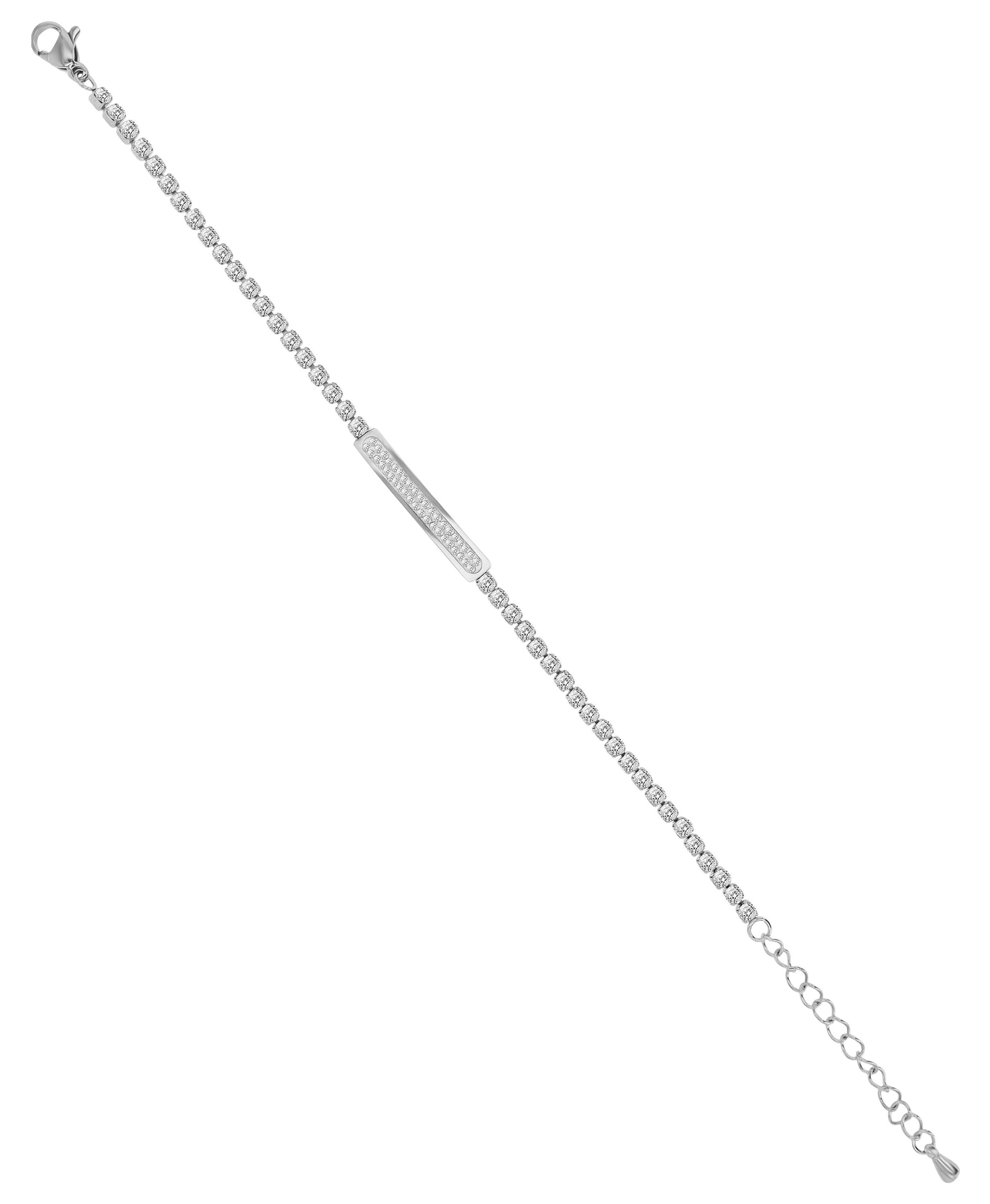 Adelia´s Armband »Damen Armband aus Edelstahl mit Strass Steinchen 16 cm«