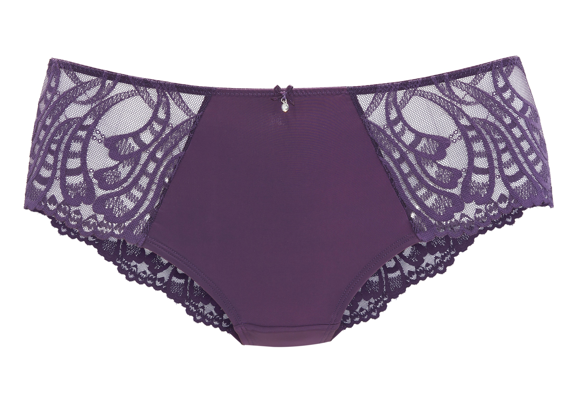 LASCANA Panty »Flora«, mit feiner, leicht transparenter Spitze und edlem Accessoire