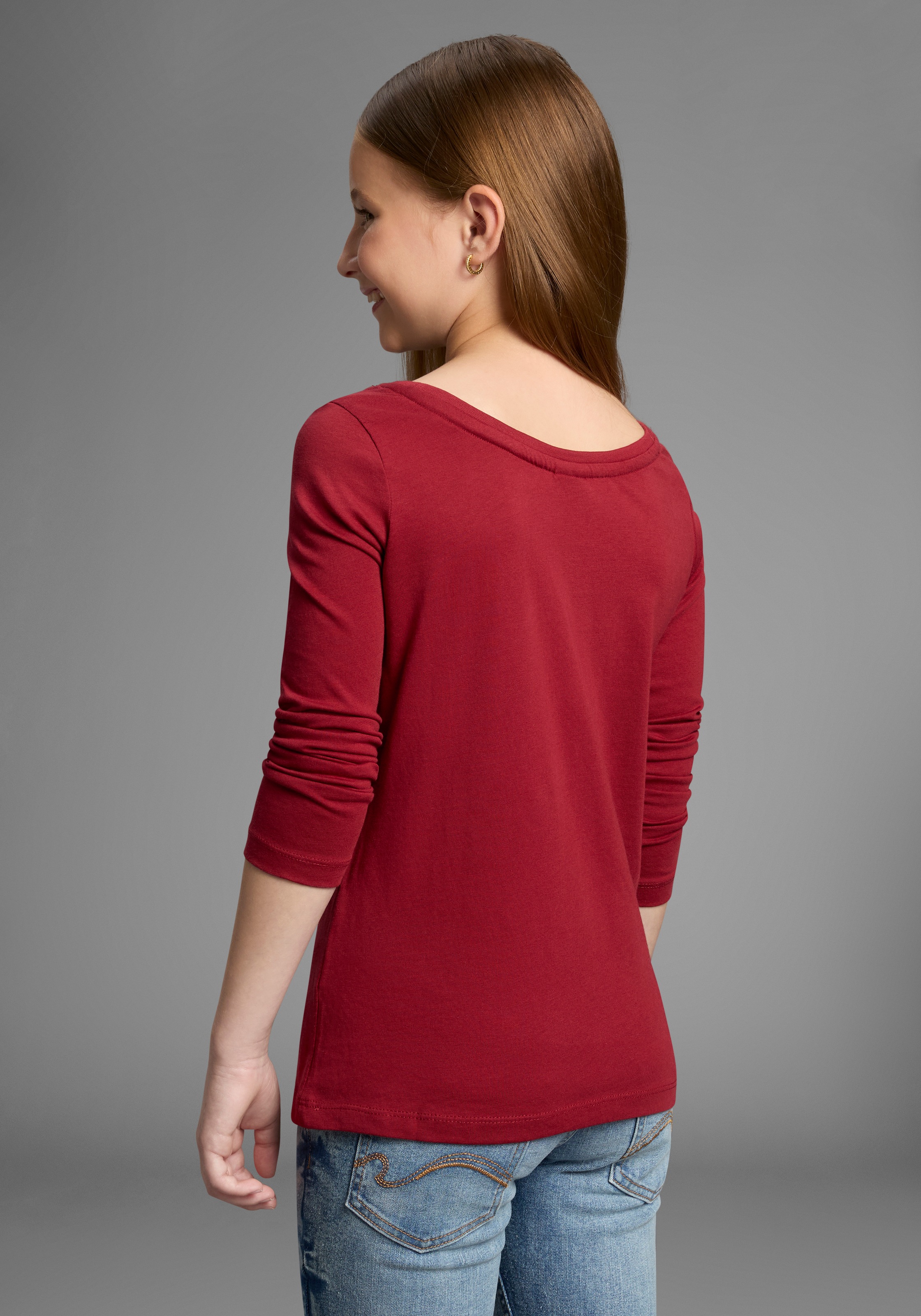 KangaROOS Langarmshirt »Shirt mit BROOKLYN Print«, Trendiger Frontprint